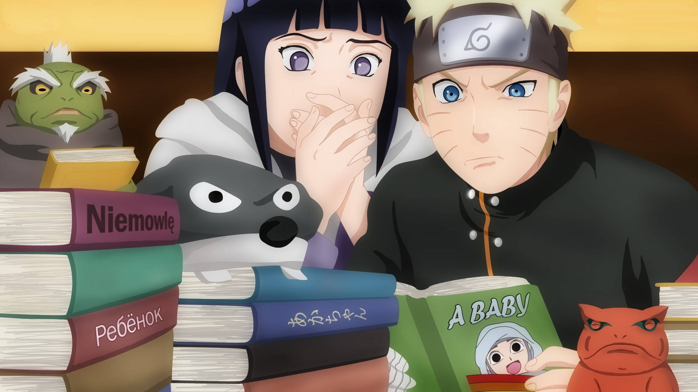 Naruto ja Hinata synnytyskirjojen parissa Taustakuvat