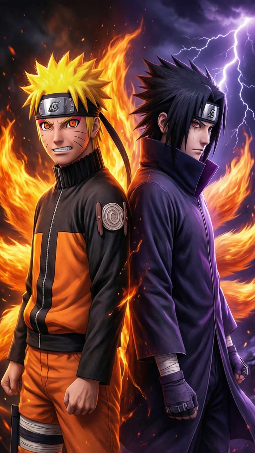 Naruto ja Sasuke selät vastakkain Taustakuvat