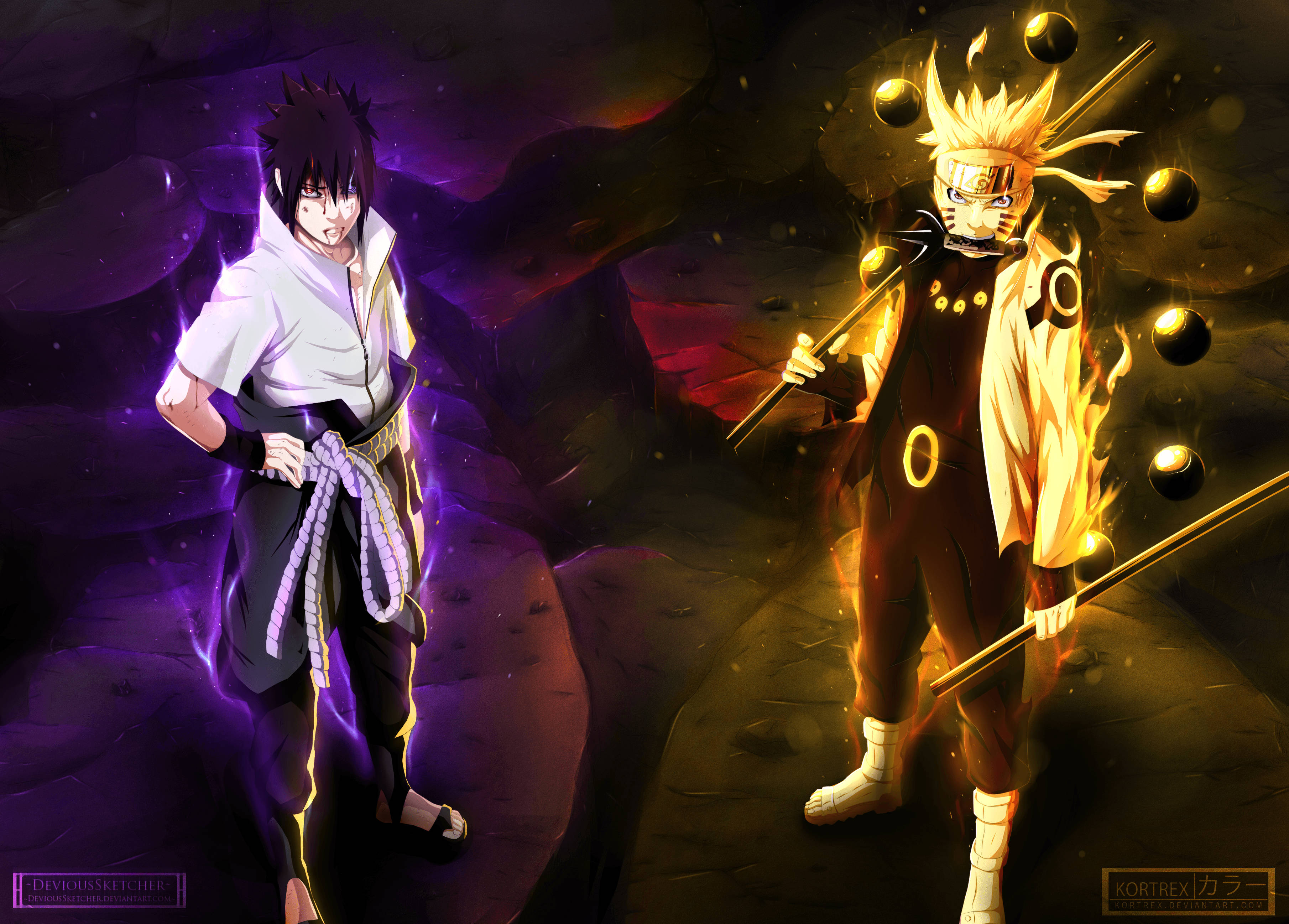 Naruto ja Sasuke – kiivaat vannotut kilpakumppanit Taustakuvat