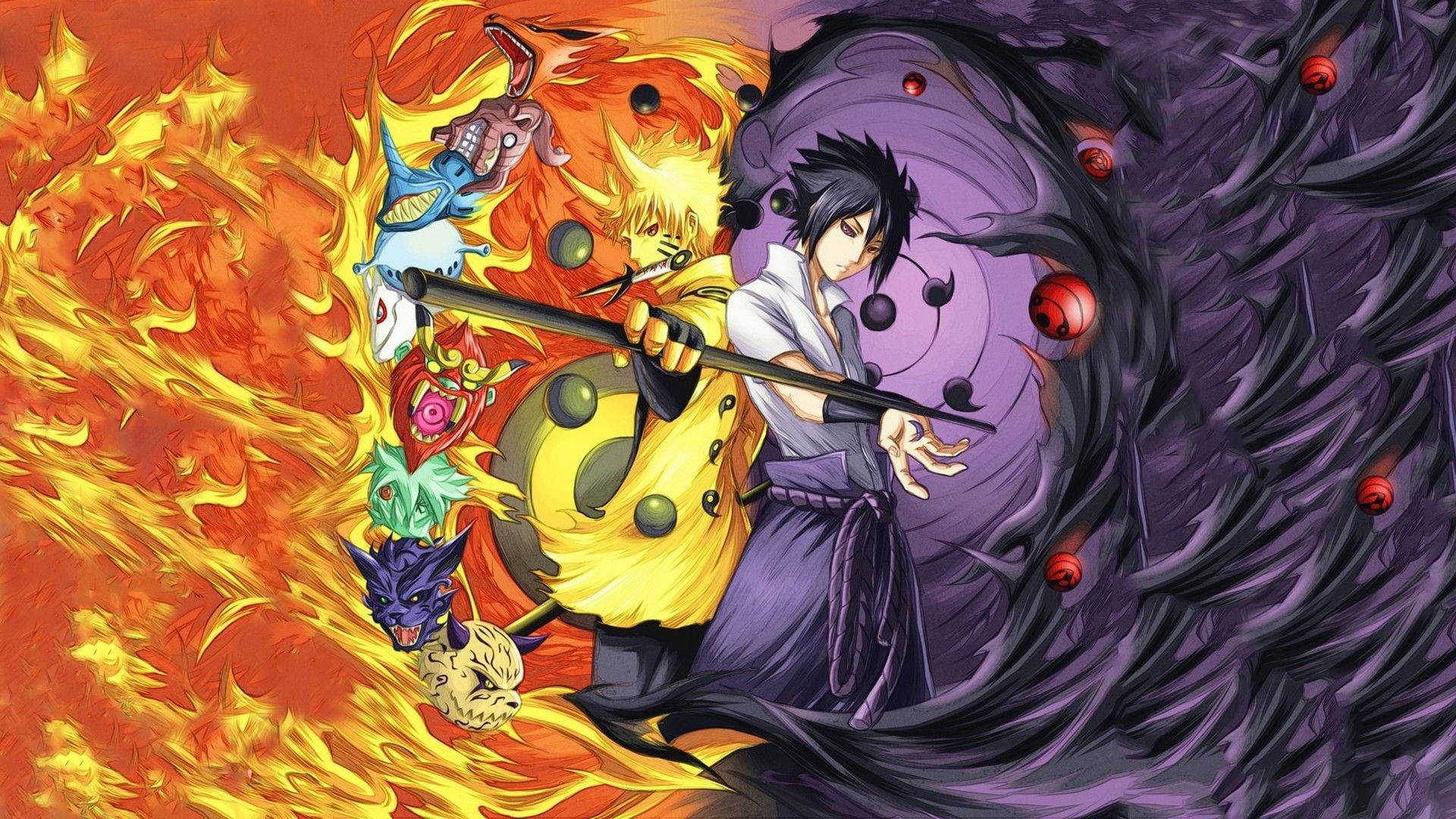 Naruto ja Sasuke Rikudou Sennin -tilassa Taustakuvat