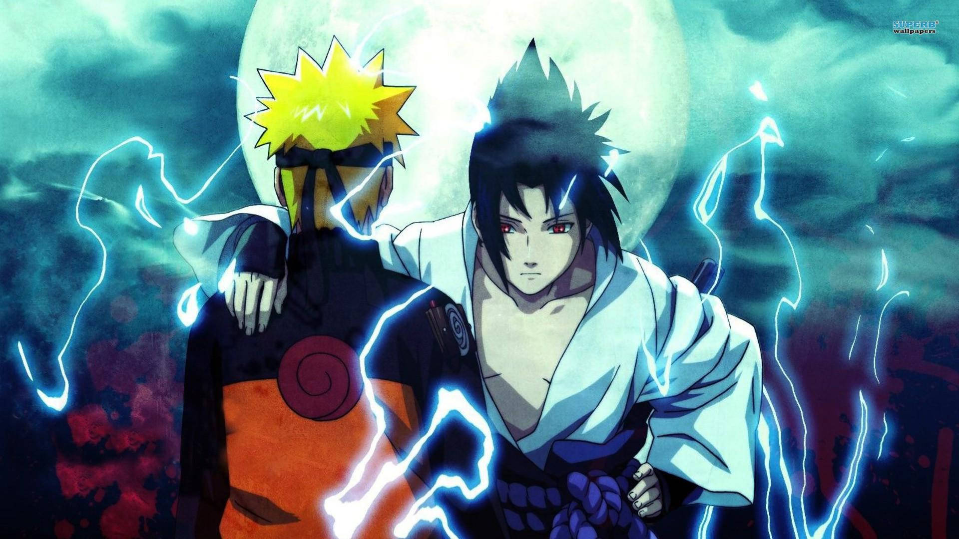 Naruto ja Sasuke taistelevat eeppisessä taistelussa Taustakuvat