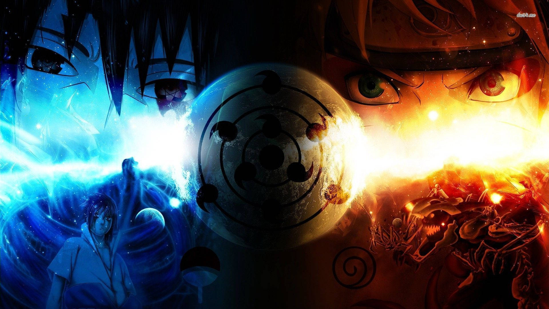 Naruto vastaan Sasuke kilpailu tumma fanitaide taustakuva
