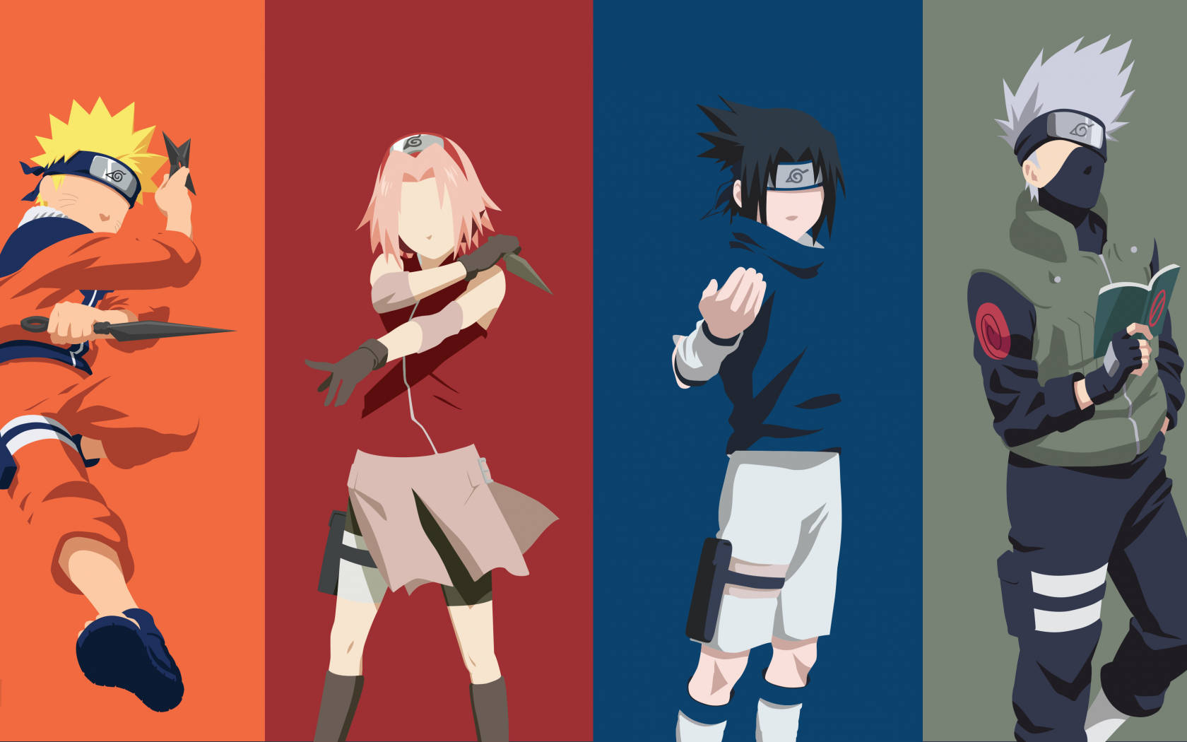 Naruto ja Sasuke Tiimi 7:n kanssa Taustakuvat