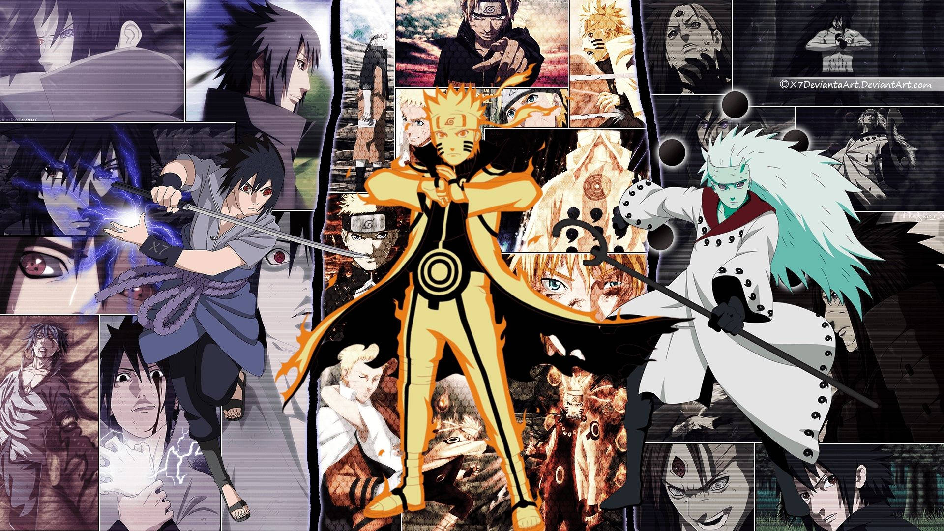Naruto ja Sasuke Uchiha Madaran kanssa Taustakuvat
