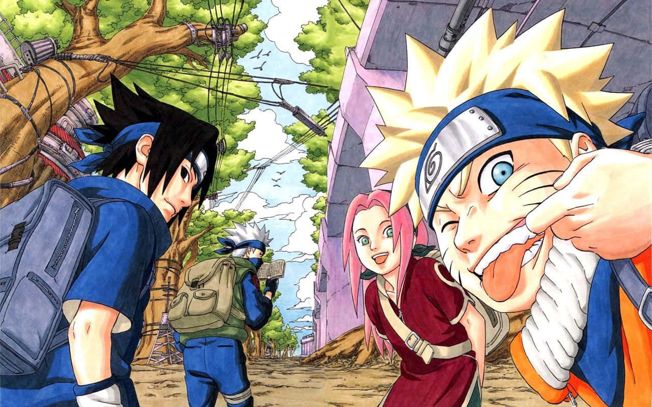 Naruto Manga Anime Ryhmä 7 Konoha Taustakuvat