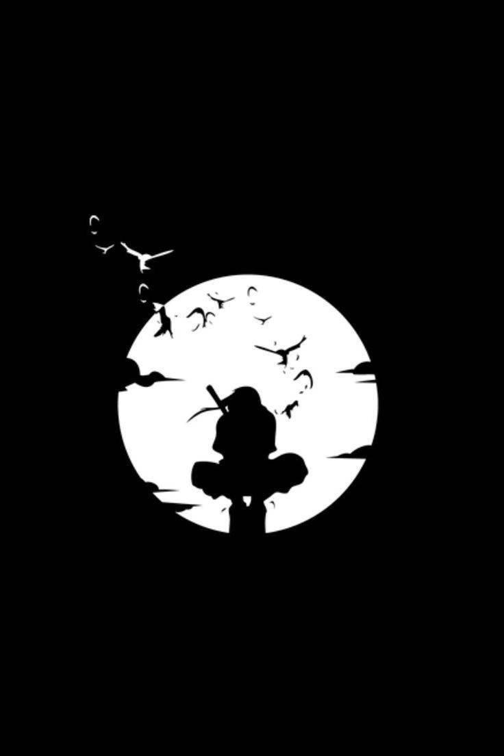 Naruto Musta Itachi Uchiha Kuun Takana Taustakuvat
