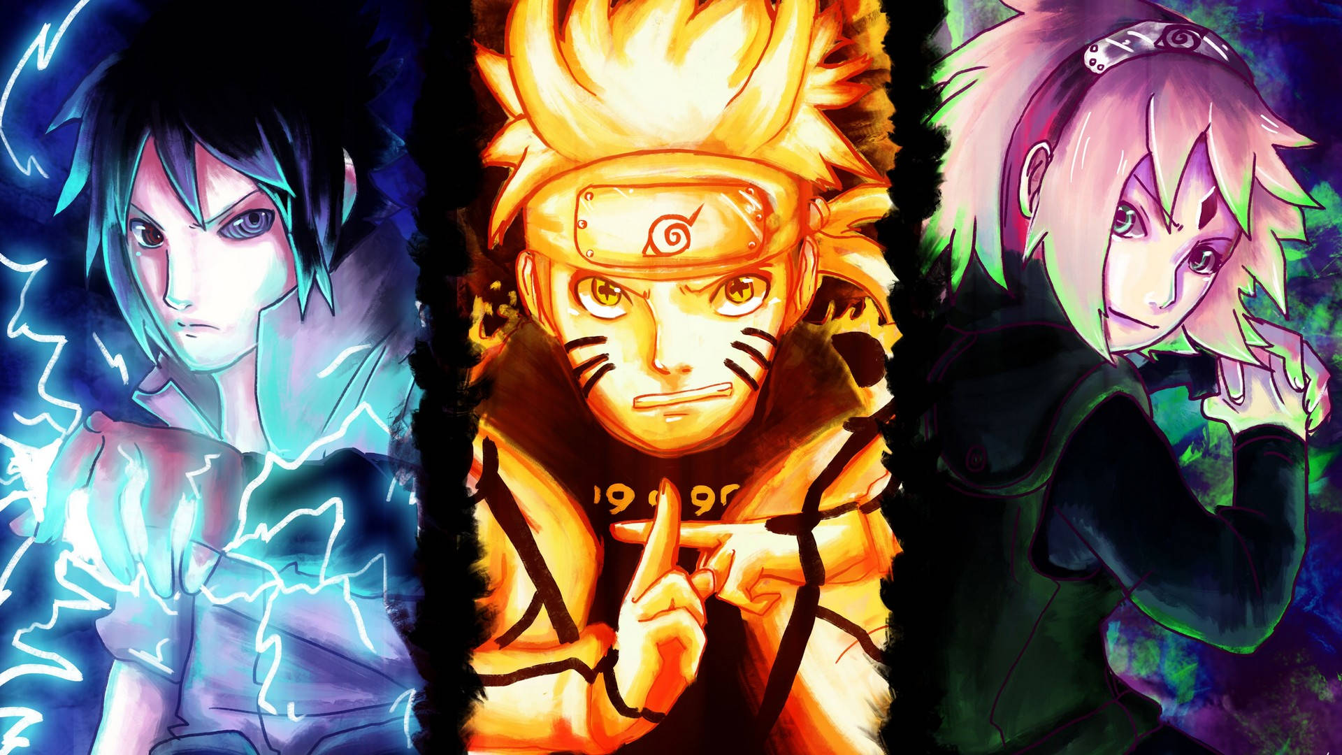 Naruto, Sasuke ja Sakura -juliste Taustakuvat