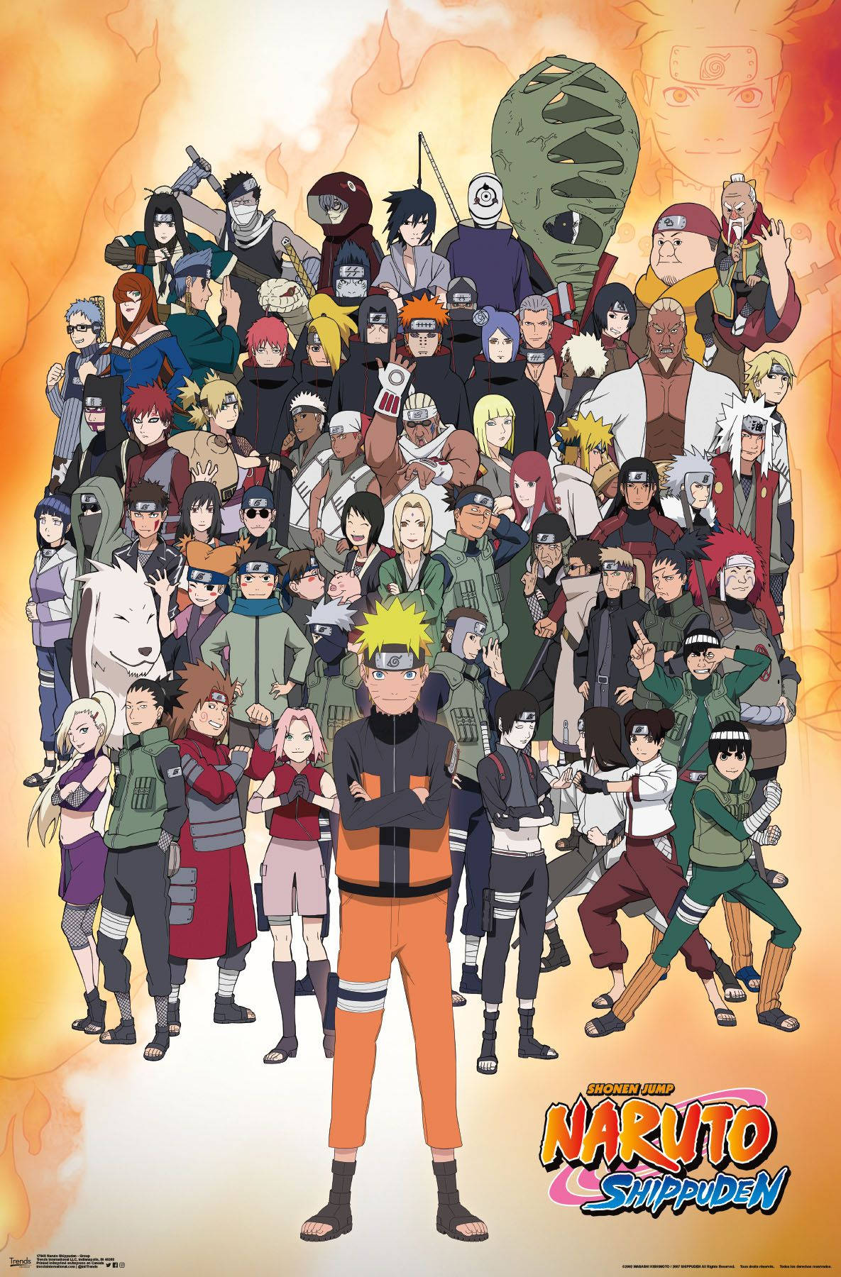 Naruto Shippuden Kaikki Hahmot Tulinen Juliste Taustakuvat