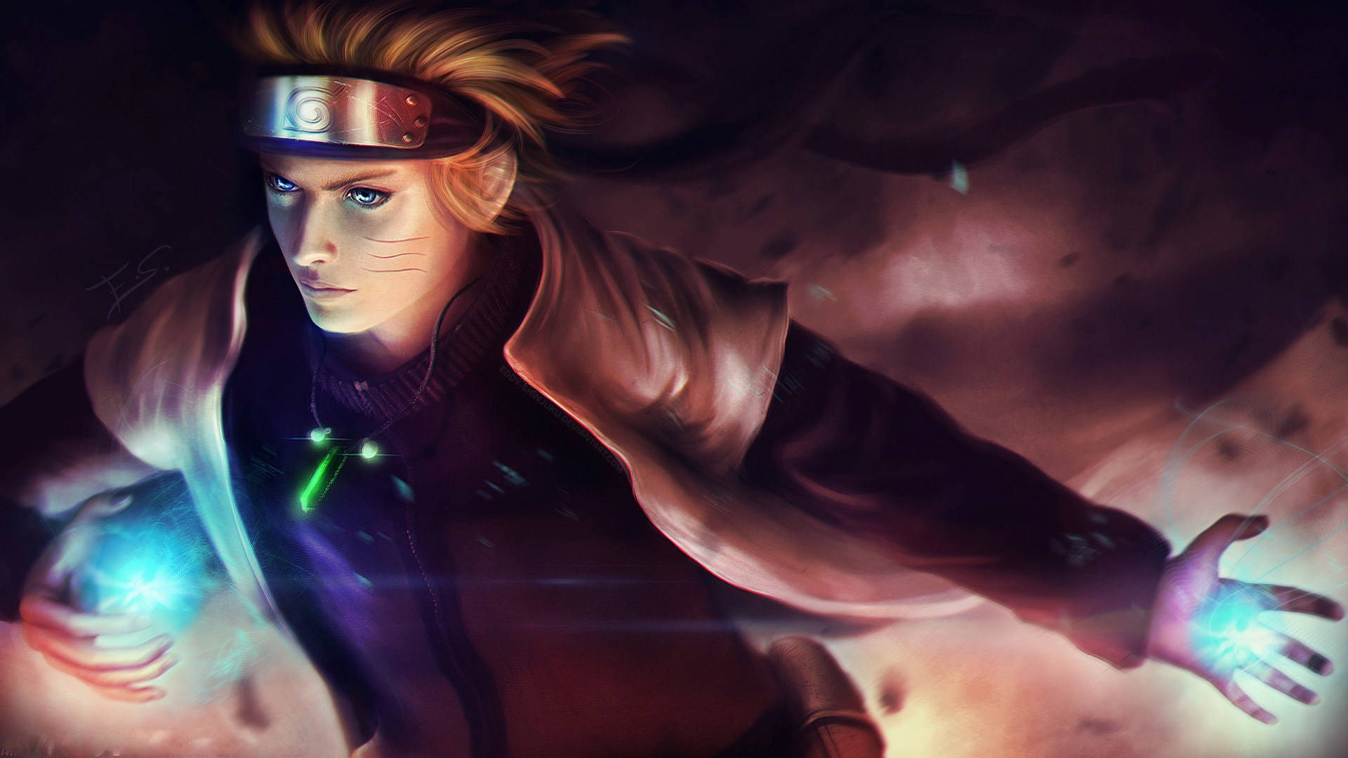 Naruto Uzumaki digitaalinen maalaus Hokage Taustakuvat