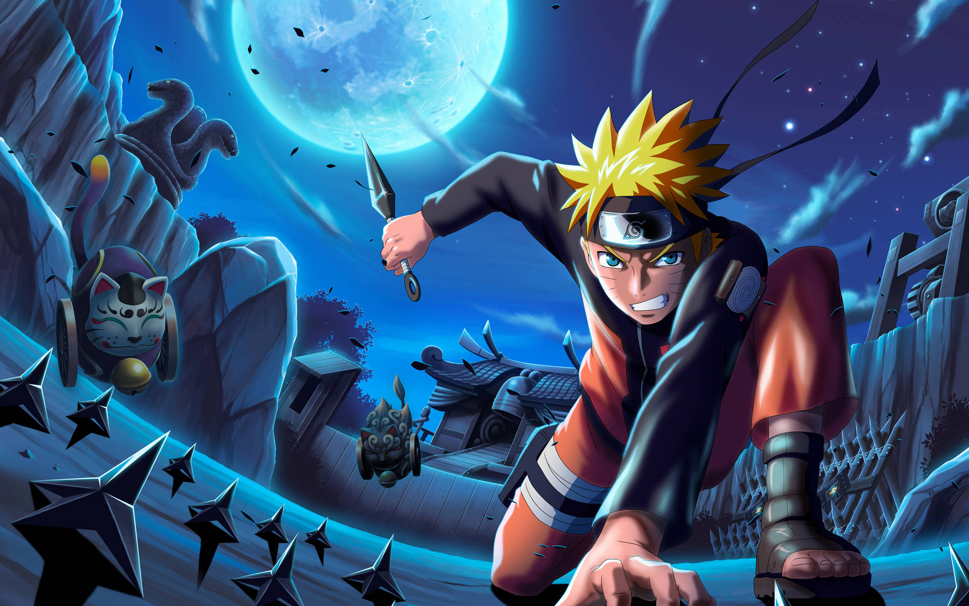 Naruto Uzumaki Konohan kuun alla Taustakuvat