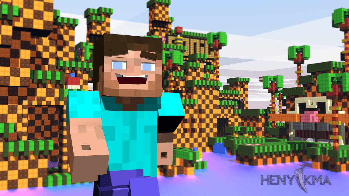 Naurava Steve Minecraft -taustakuva