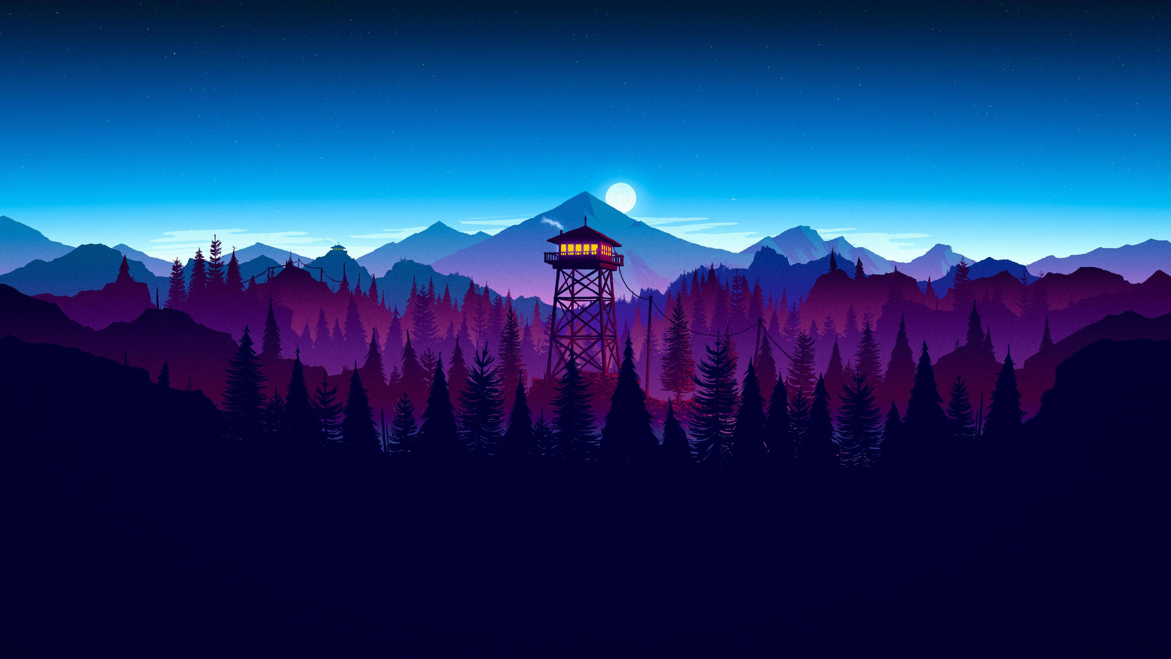 Nauti minimalistisen Firewatch-maiseman rauhallisesta kauneudesta Taustakuvat
