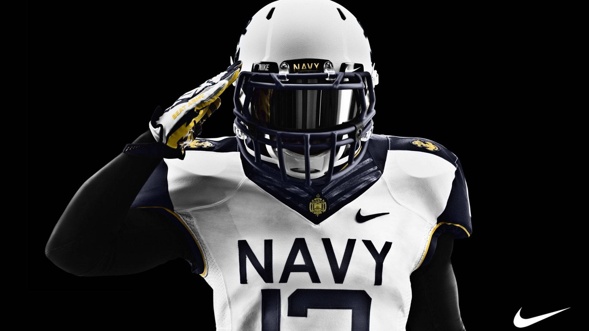 Yliopistojalkapallo Navy Midshipmen -joukkueen taustakuva.