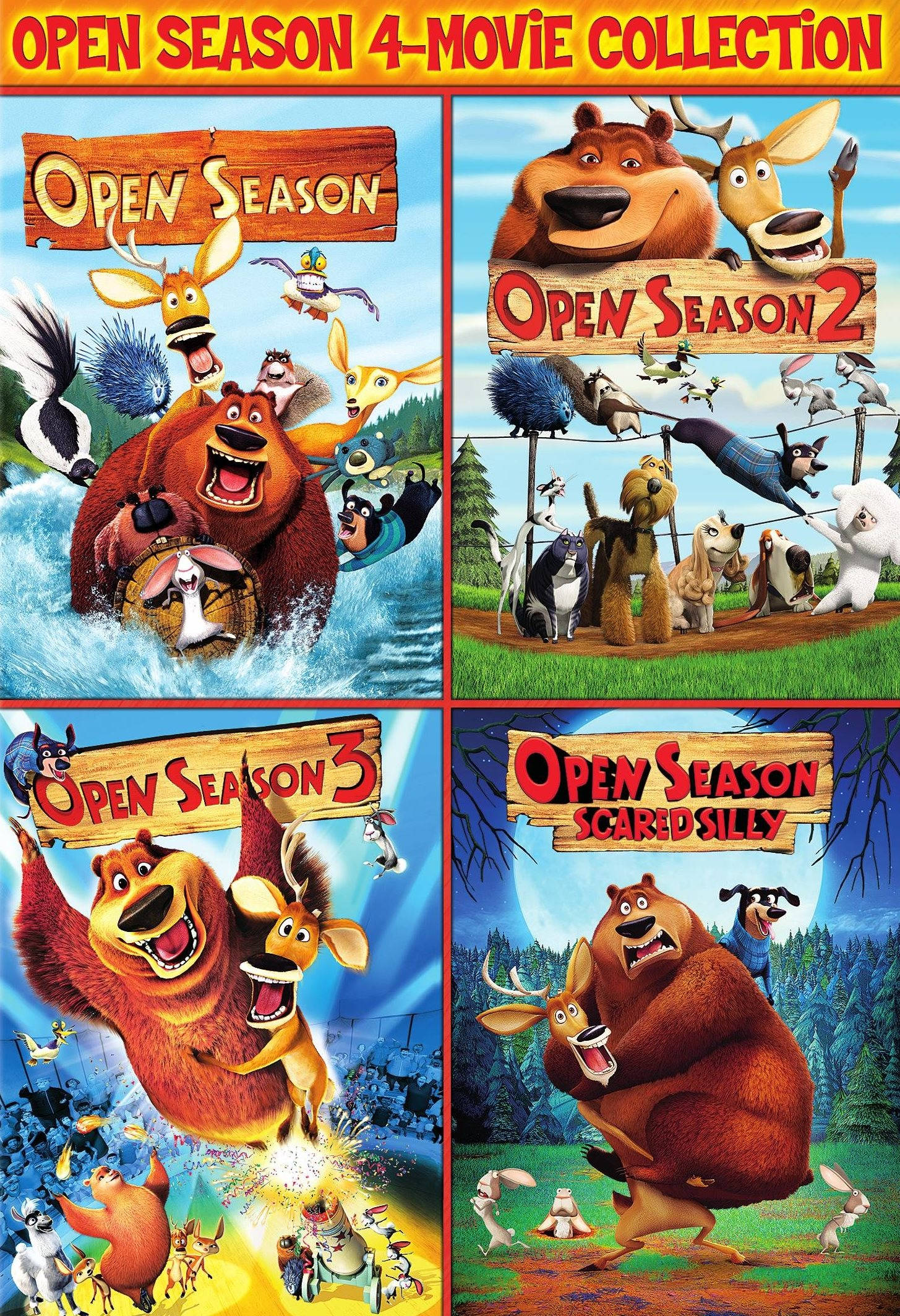 Neljä Open Season -elokuvajulistetta Taustakuvat