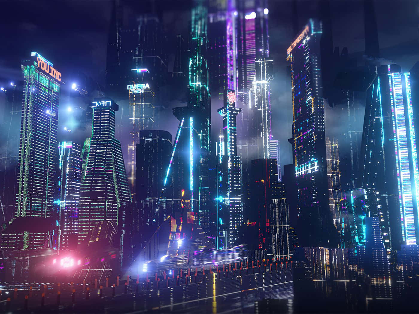 Neon City -taustakuva Taustakuvat
