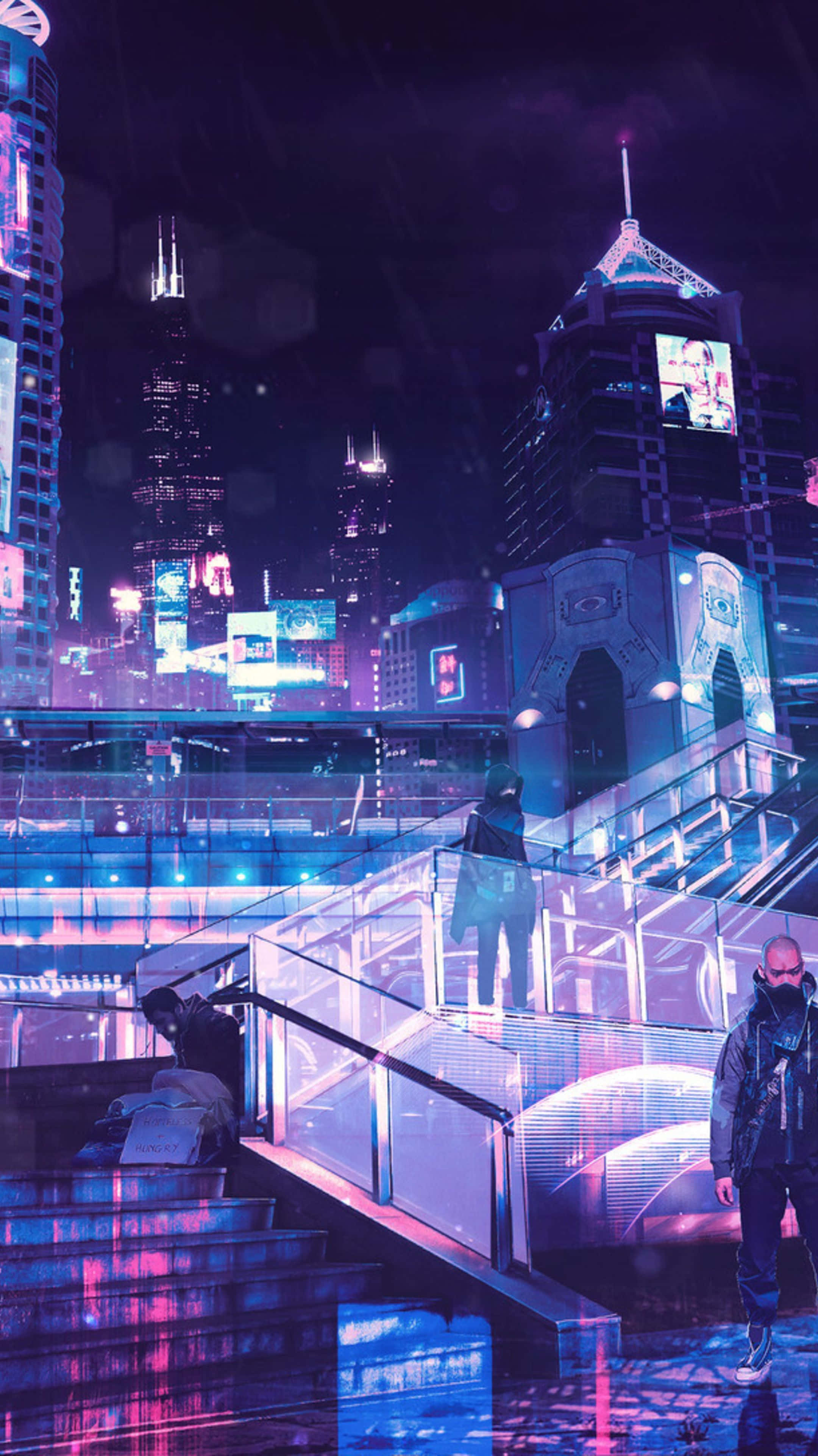 Neon City -taustakuva Taustakuvat