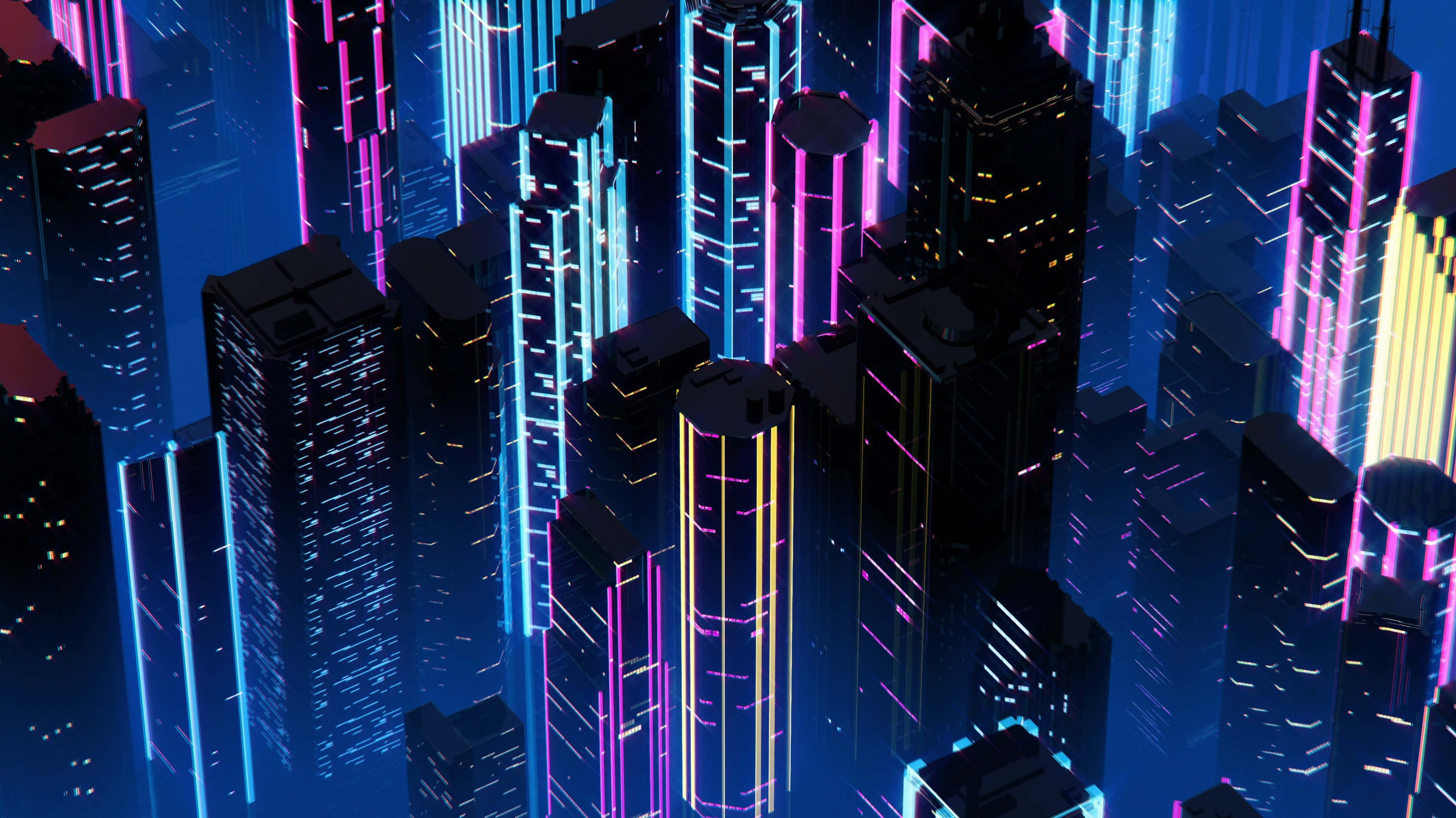 Neon Cityn kirkkaat valot Taustakuvat