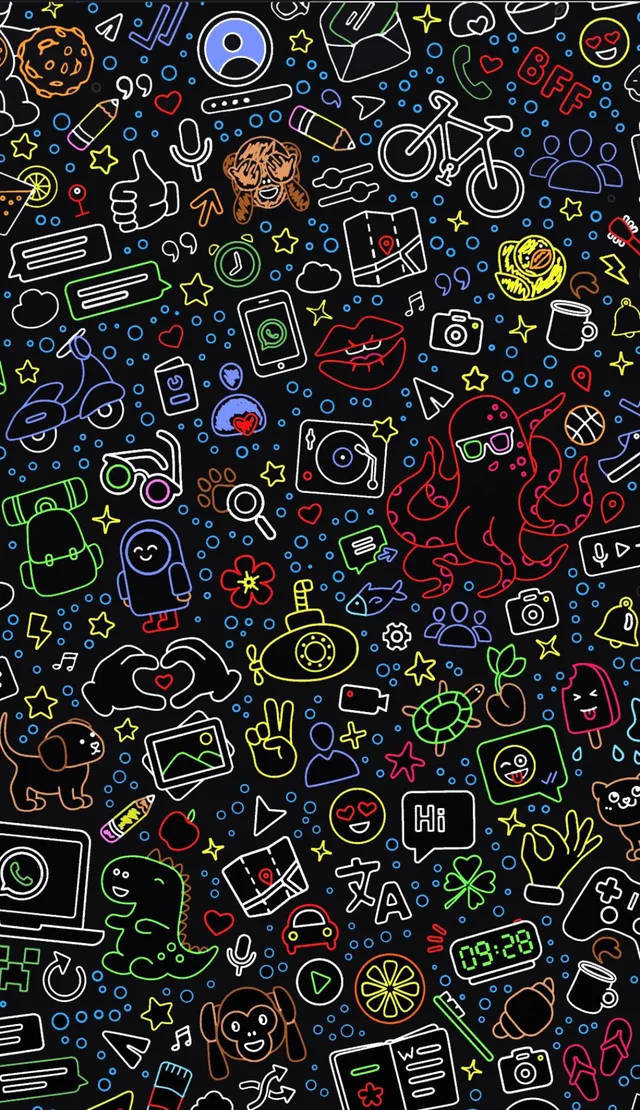 Neon iPhone WhatsApp -taustakuva Taustakuvat