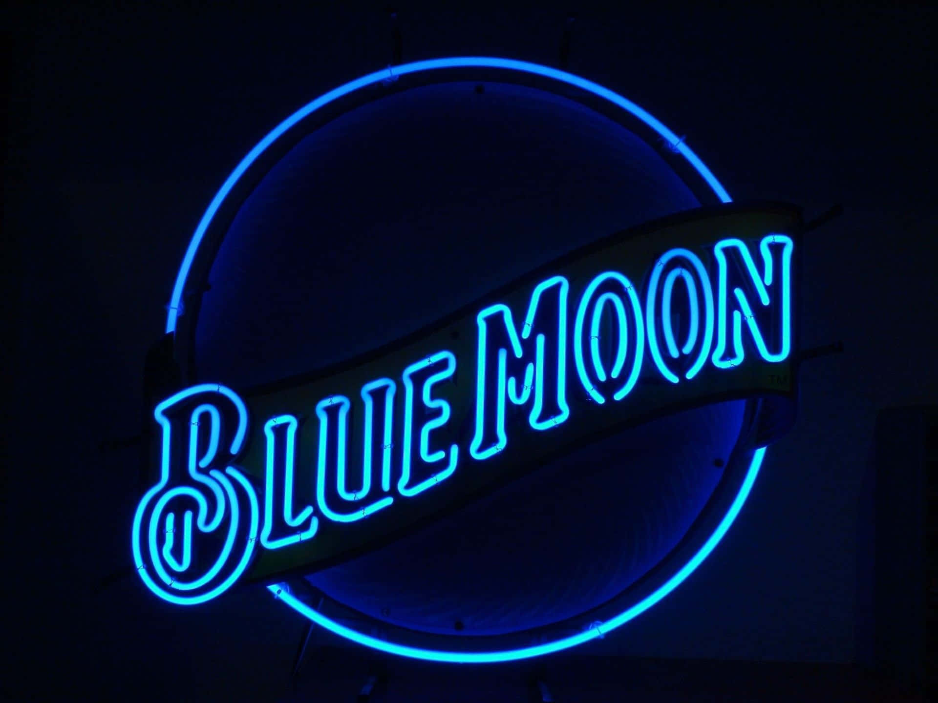 Neon LED -kyltti Sininen Kuu -kuva Taustakuvat