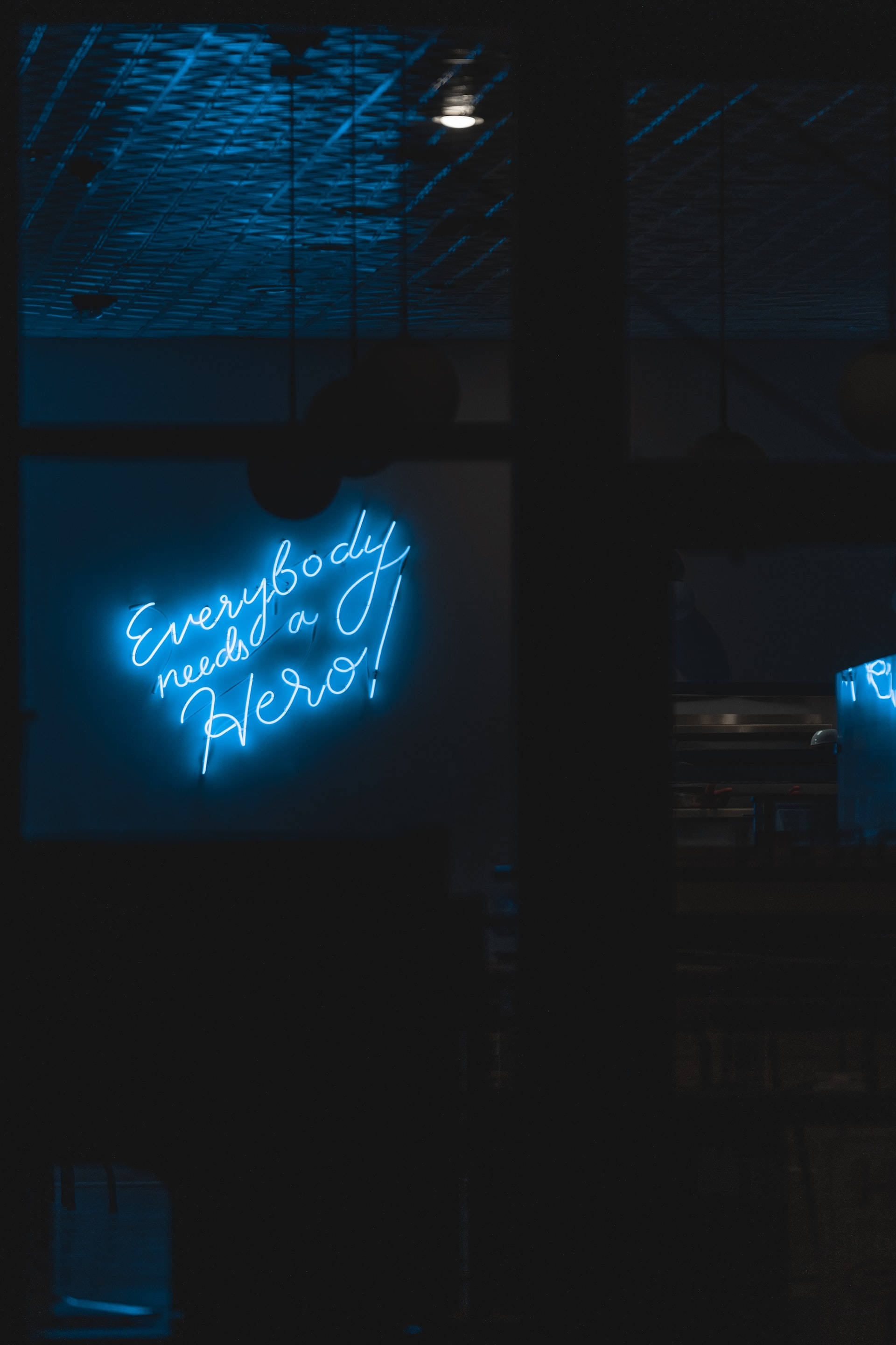 Neon sininen iPhone esteettinen lainaus Taustakuvat