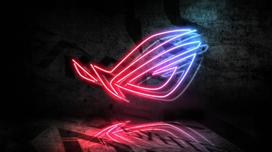 Neon sininen ja punainen ASUS ROG -logo Taustakuvat
