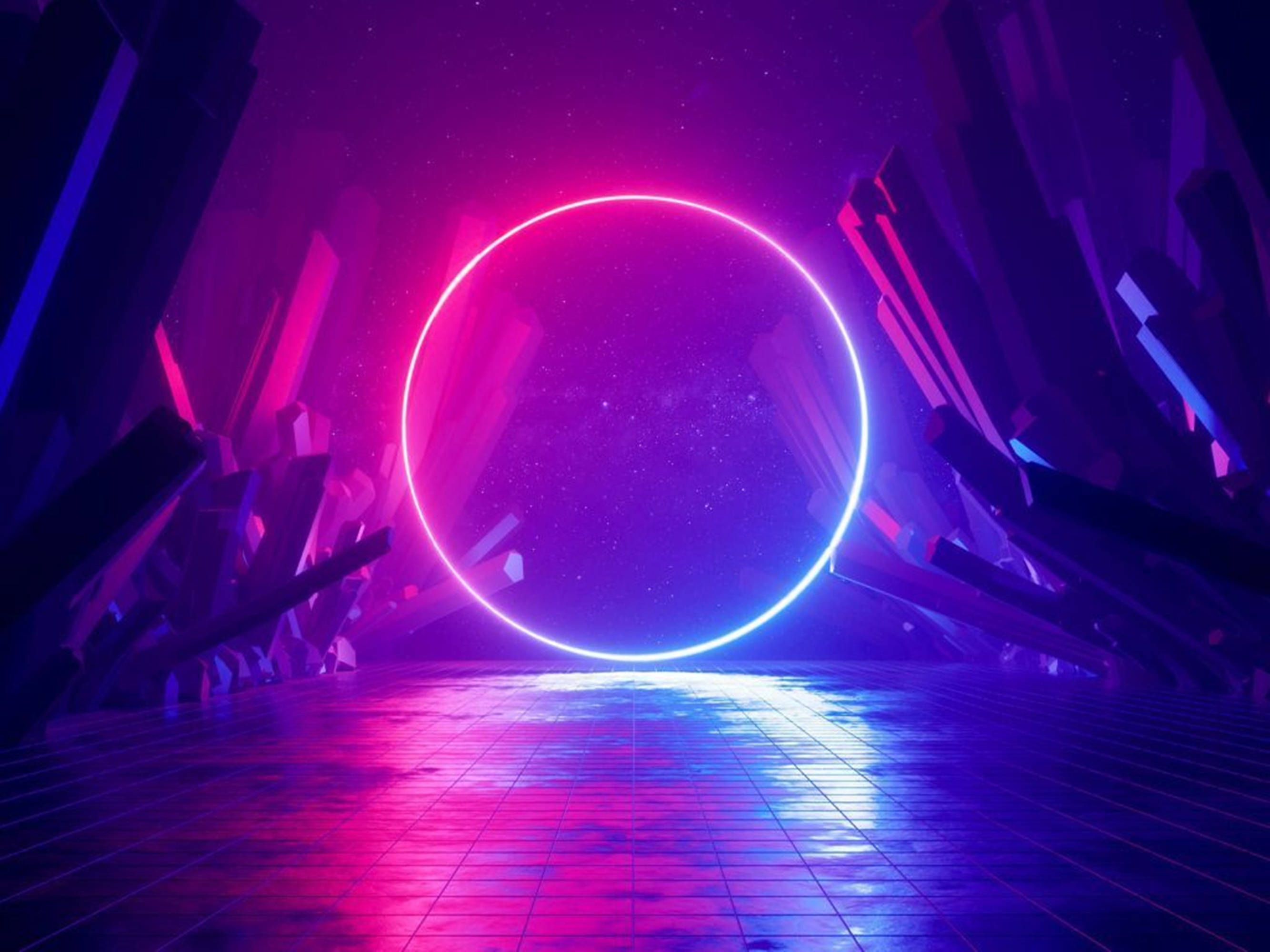 Neon violetti 4K ympyrä Taustakuvat