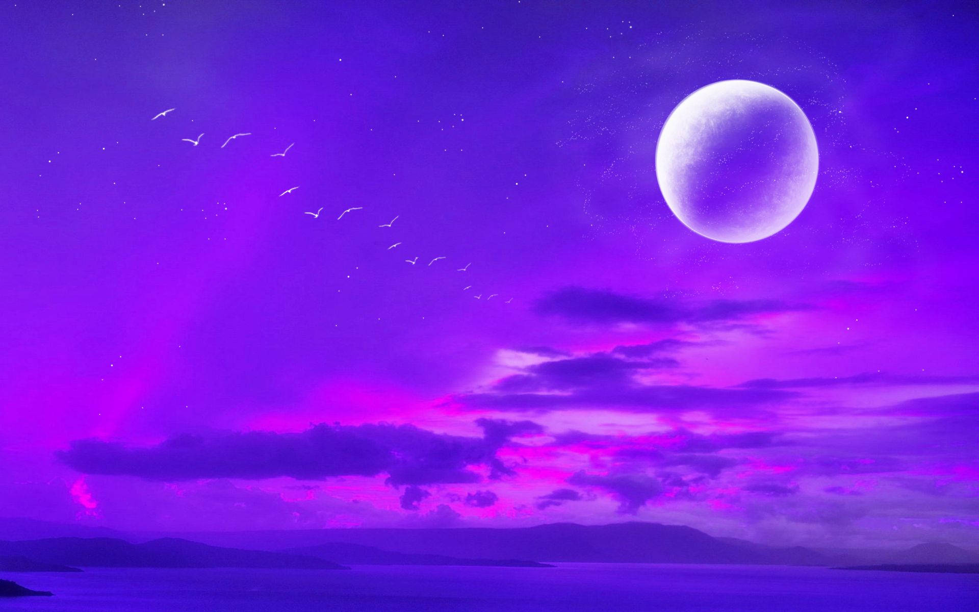 Neonkuu ja violetti taivas Taustakuvat