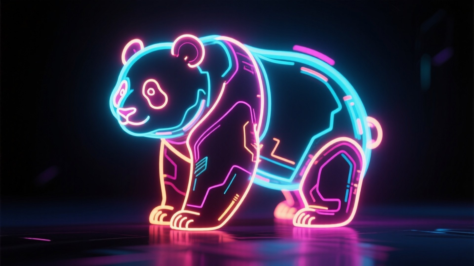 Neonpanda Kyberpunkki Taustakuvat