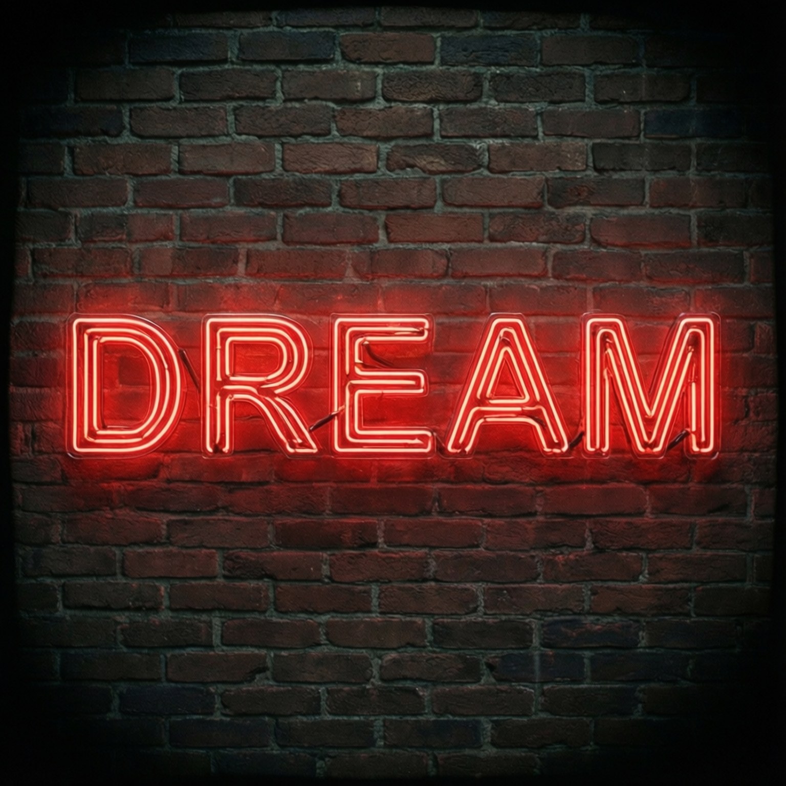 Neonpunainen 'DREAM'-kyltti Taustakuvat