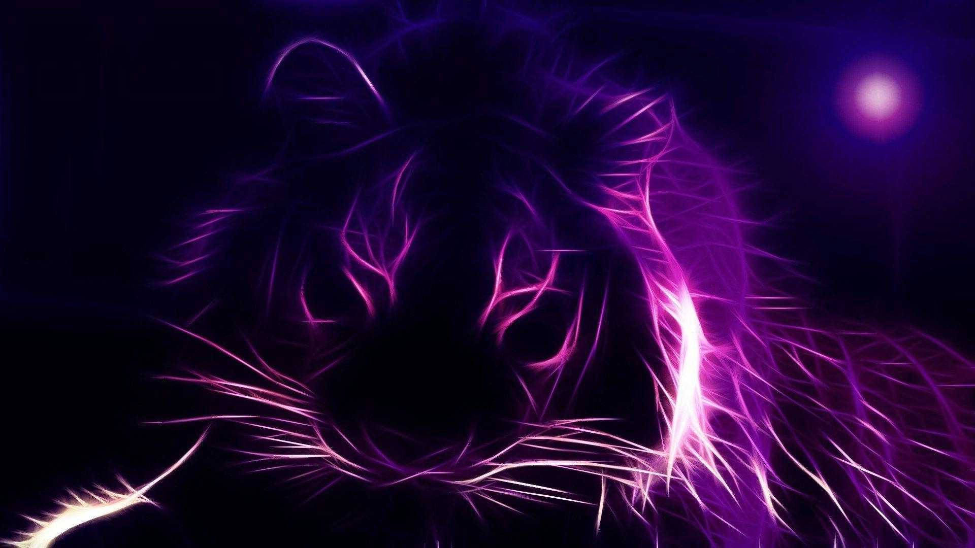 Neonvioletti esteettinen tiikerin siluetti Taustakuvat