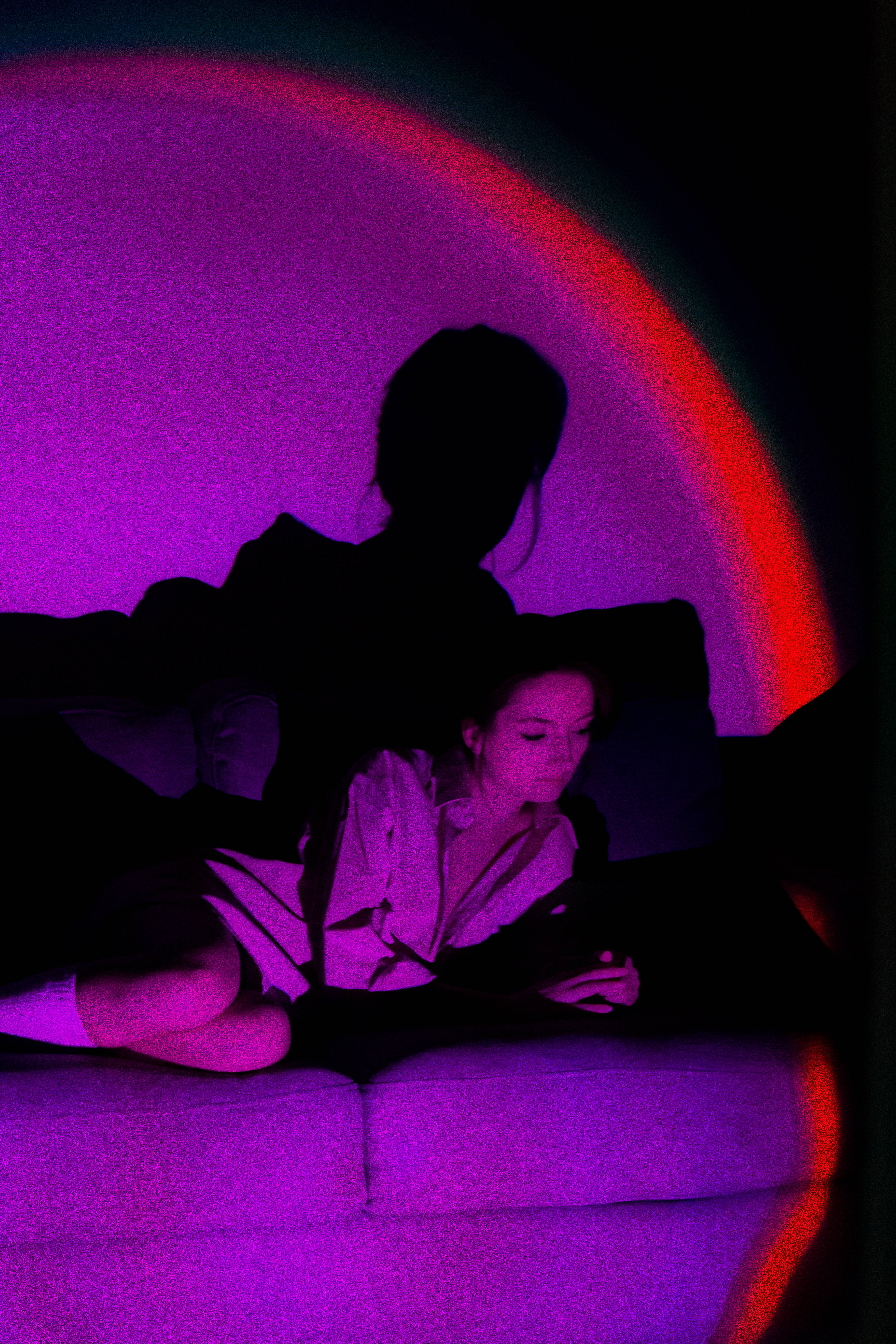 Neonvioletti esteettinen auringonlaskulamppu Taustakuvat