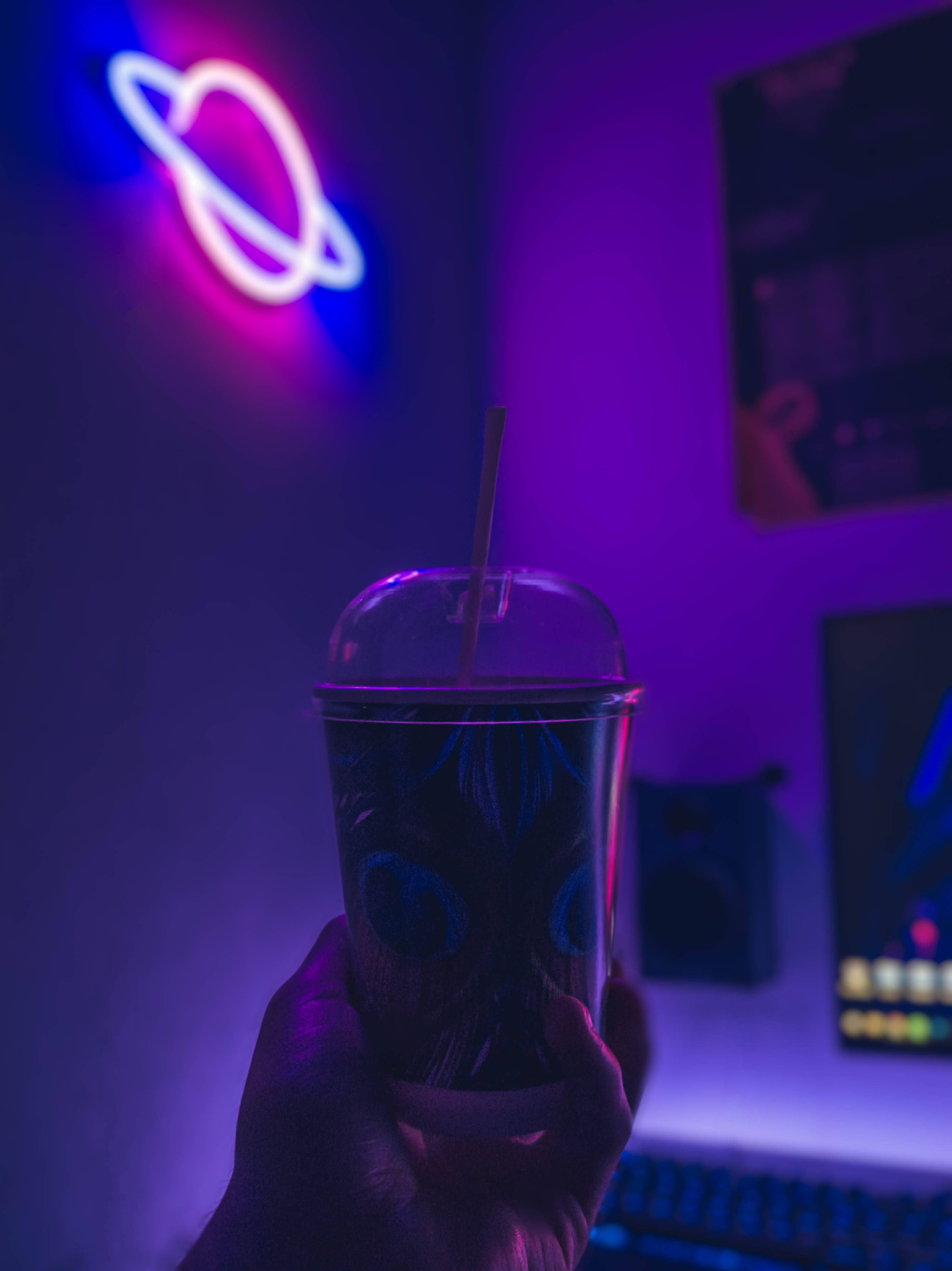 Neonvioletti esteettinen LED-kyltti Taustakuvat