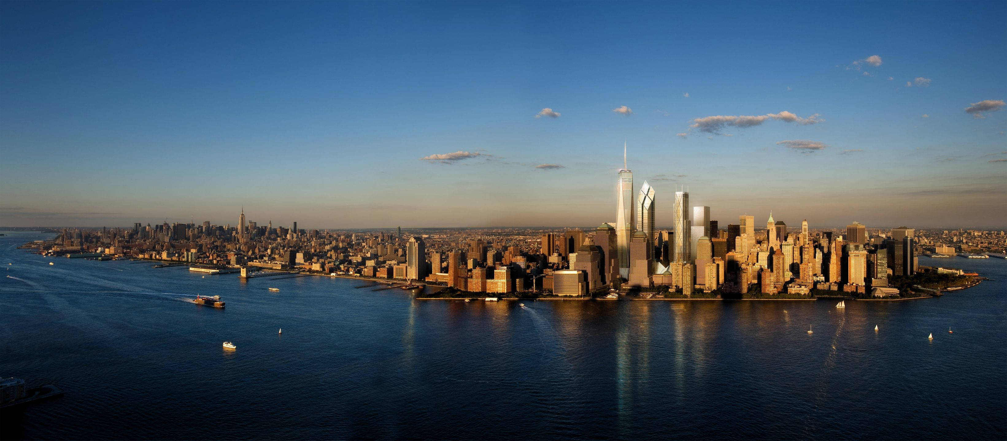 New Yorkin horisontti kahdella näytöllä Taustakuvat