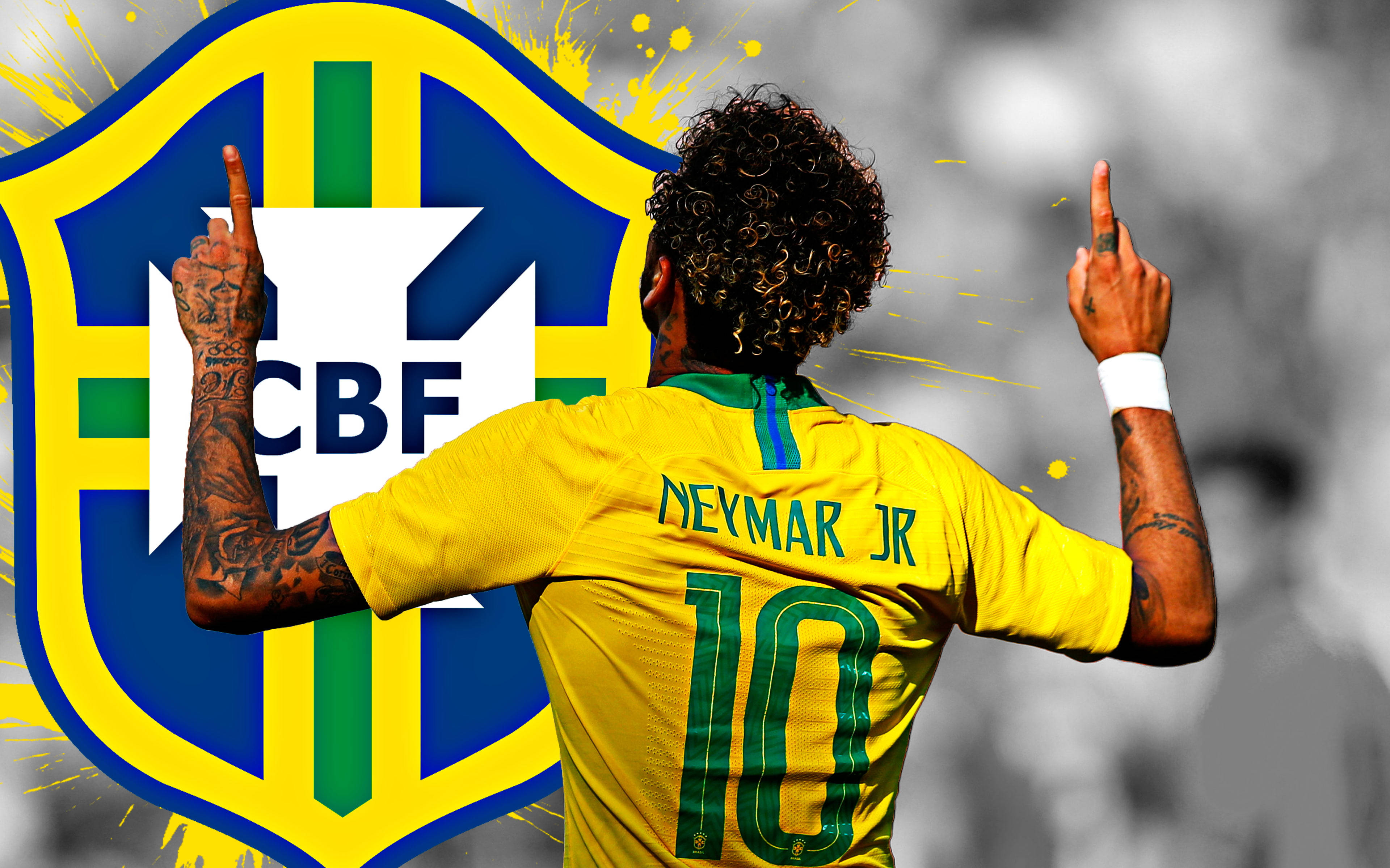 Neymar 4K isolla CBF-logolla Taustakuvat