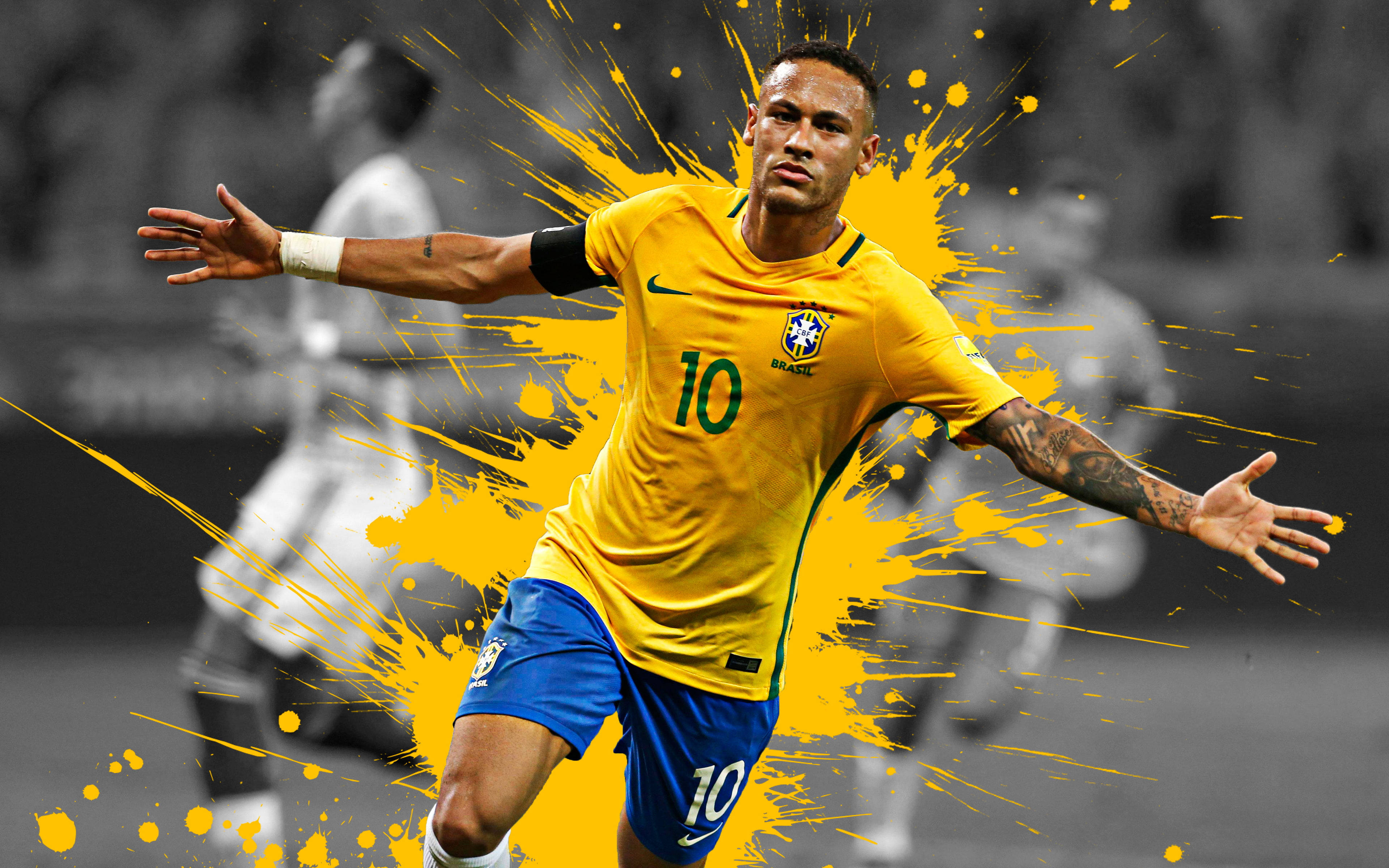 Neymar 4K Keltainen Musteroiske Taustakuvat