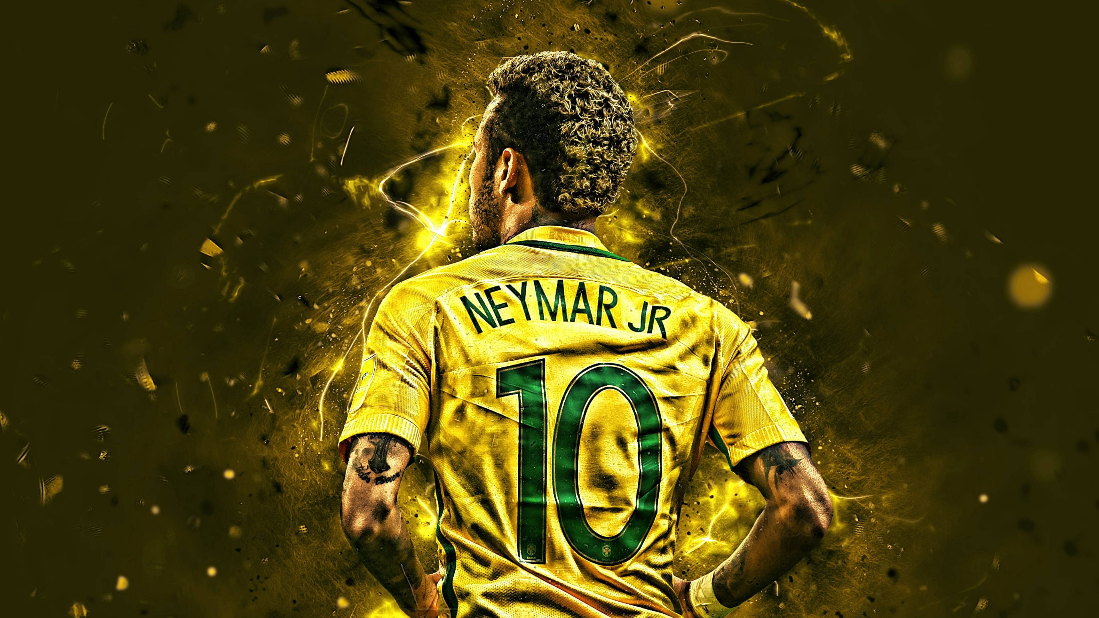 Neymar 4K Neonkeltainen Edit Taustakuvat