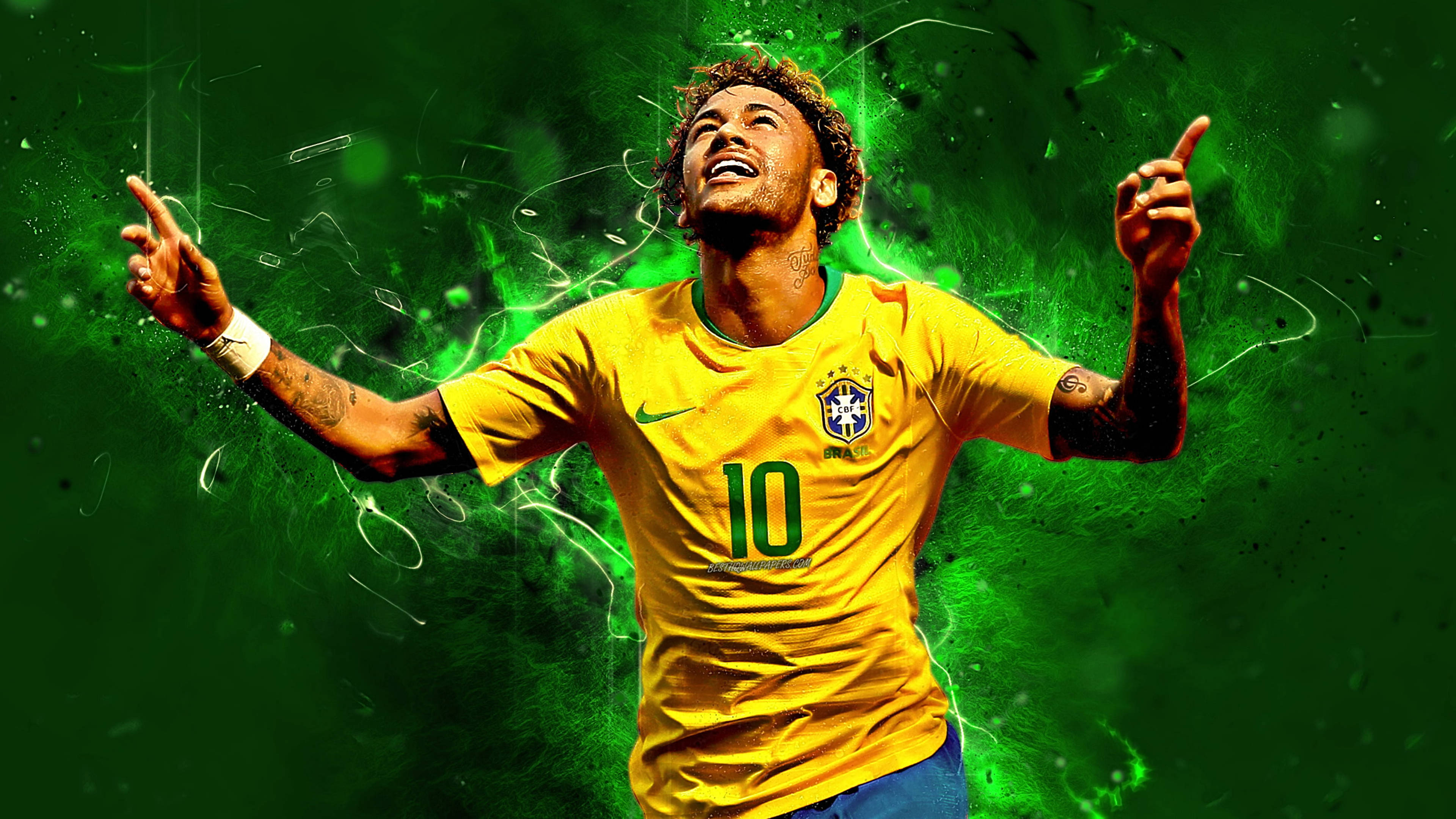 Neymar 4K Neonvihreä Fanieditointi Taustakuvat