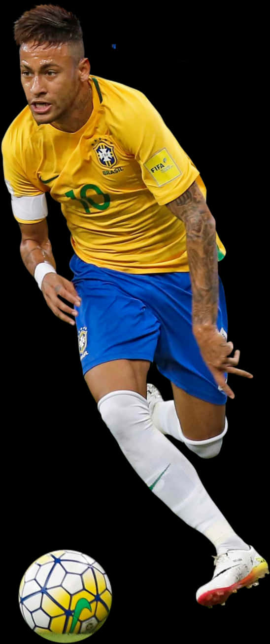 Neymar Brasilialainen Jalkapalloilija Dribblaamassa Taustakuvat