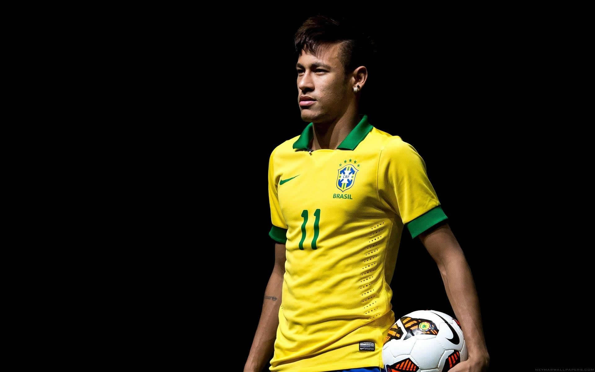 Nuorempi Neymar Jr. CBF-taustakuvassa.