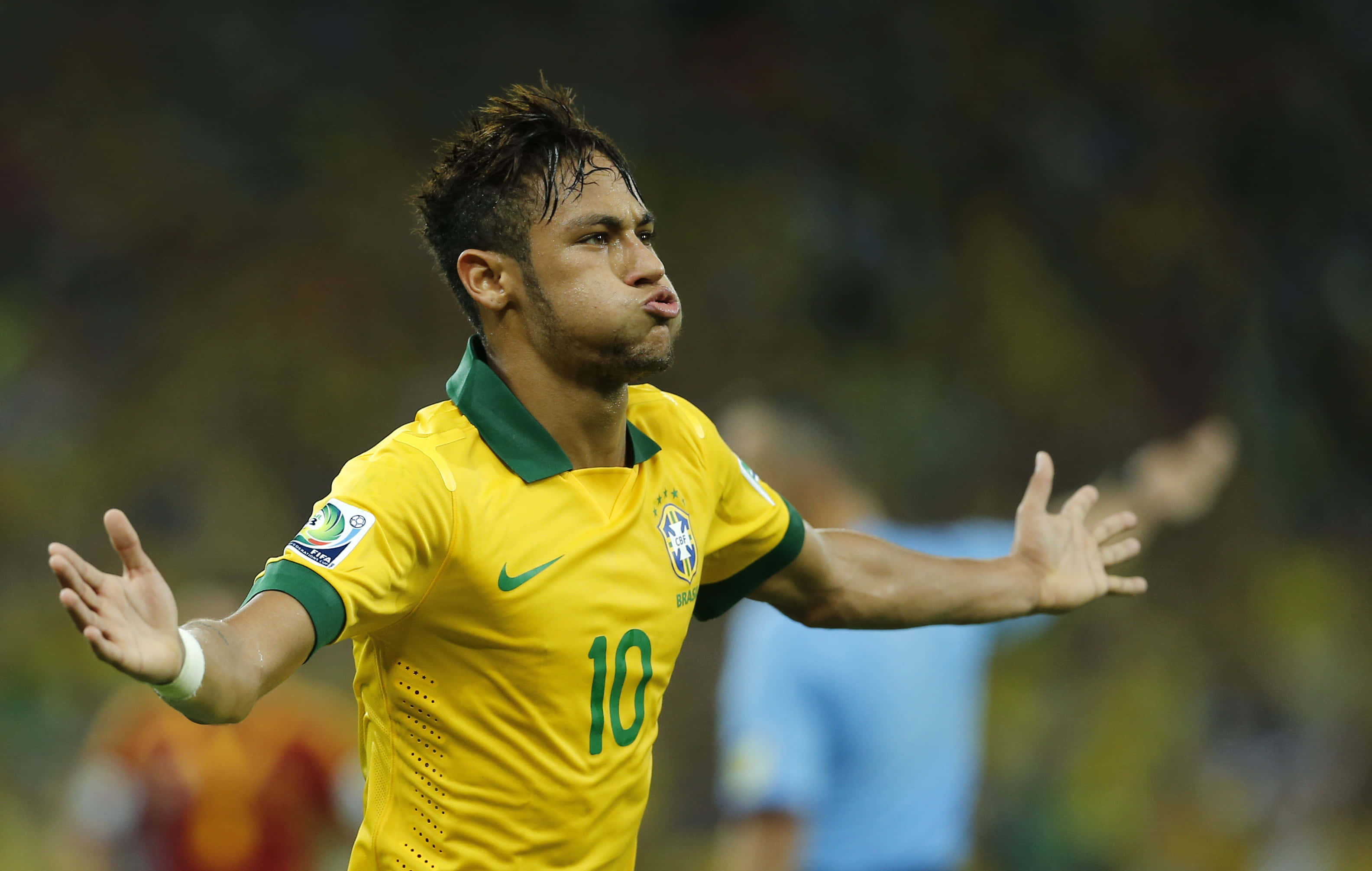 Neymar juhlii FC Barcelonan voittoa. Taustakuvat