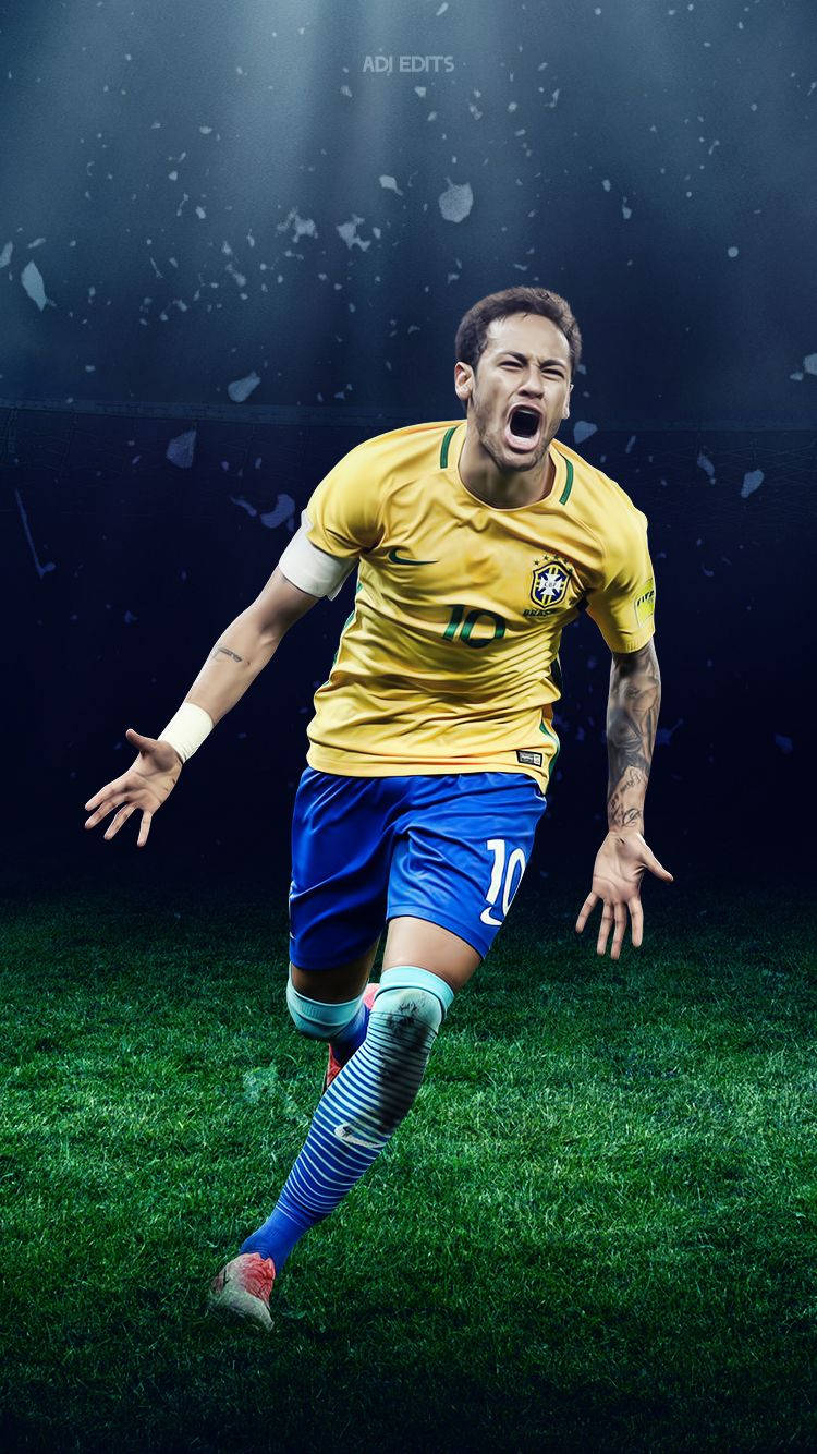 Neymar kentällä, harhauttaen puolustajia Taustakuvat