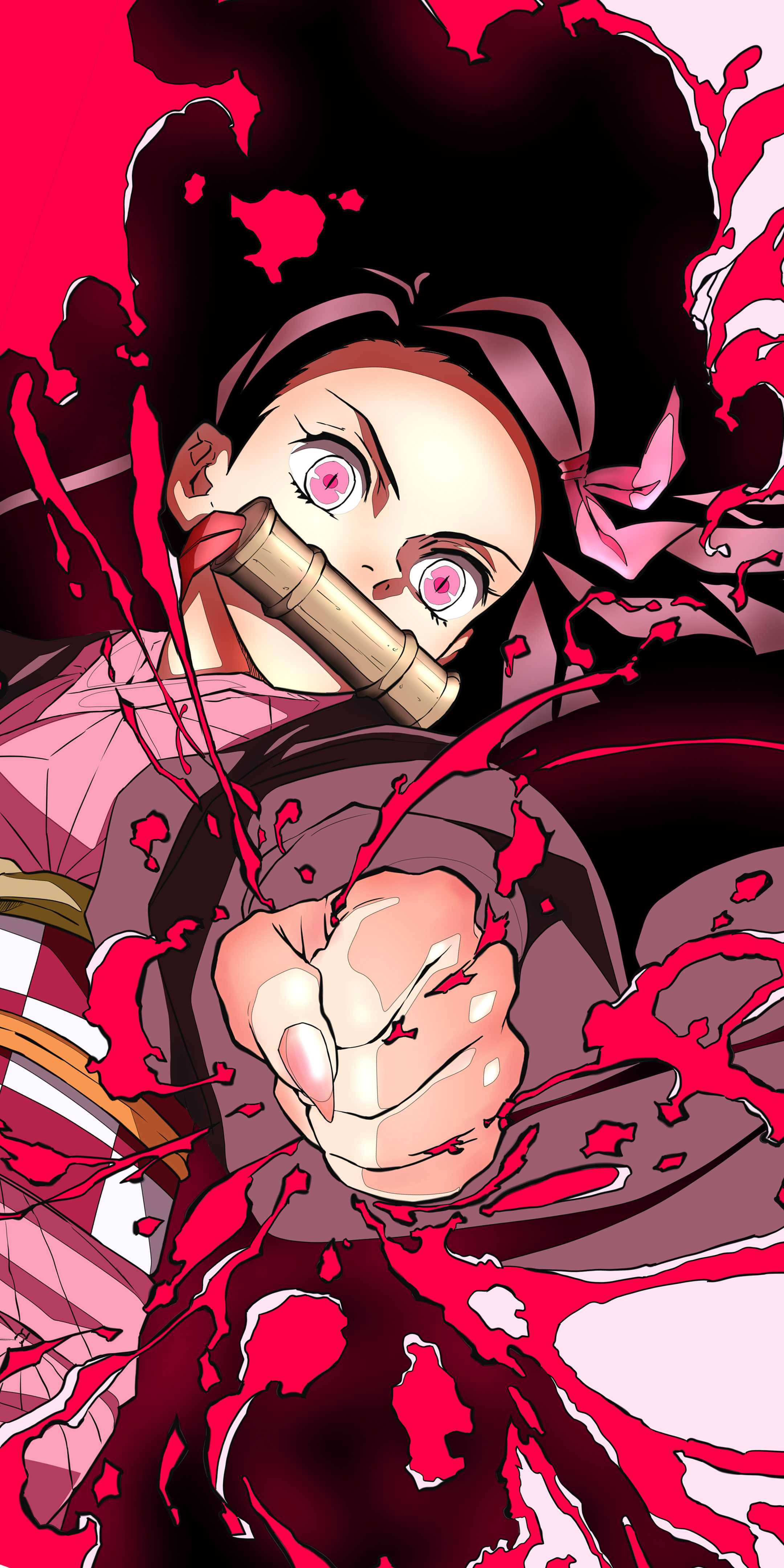 Nezuko veri Demon Slayer iPhone Taustakuvat