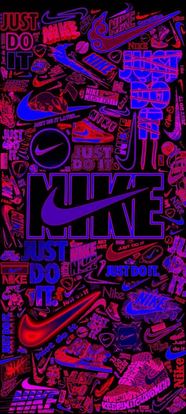 Nike-graffiti punainen violetti neon Taustakuvat