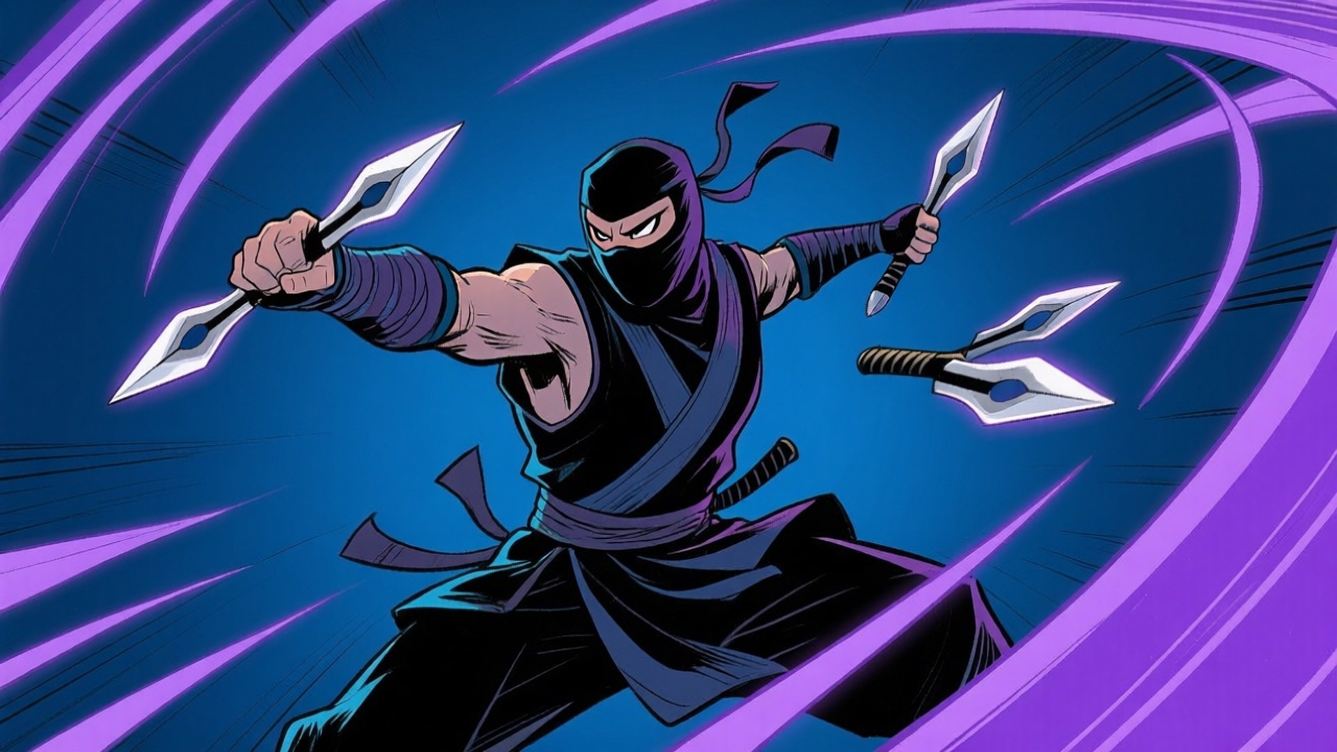 Ninja-toimintapiirros Taustakuvat