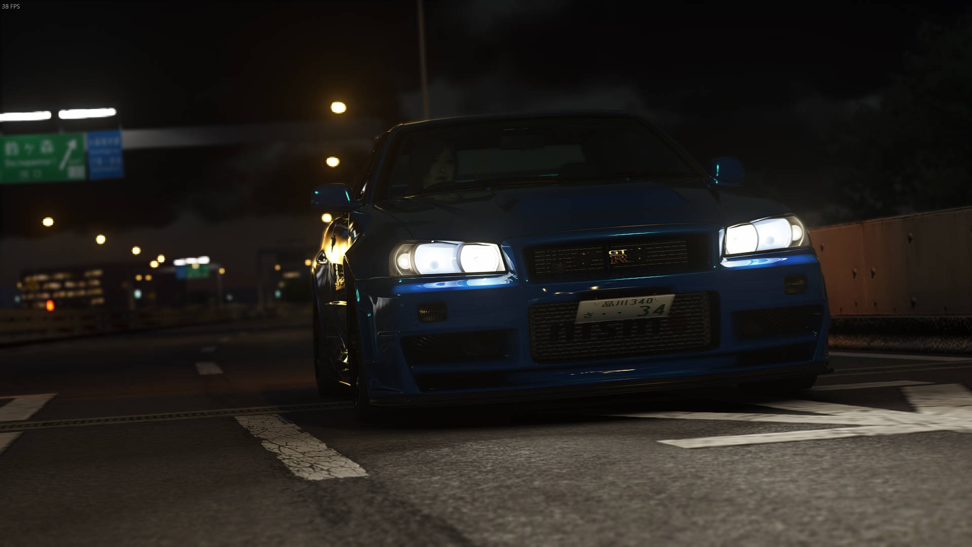 Nissan Skyline GTR R34 moottoritiellä Taustakuvat