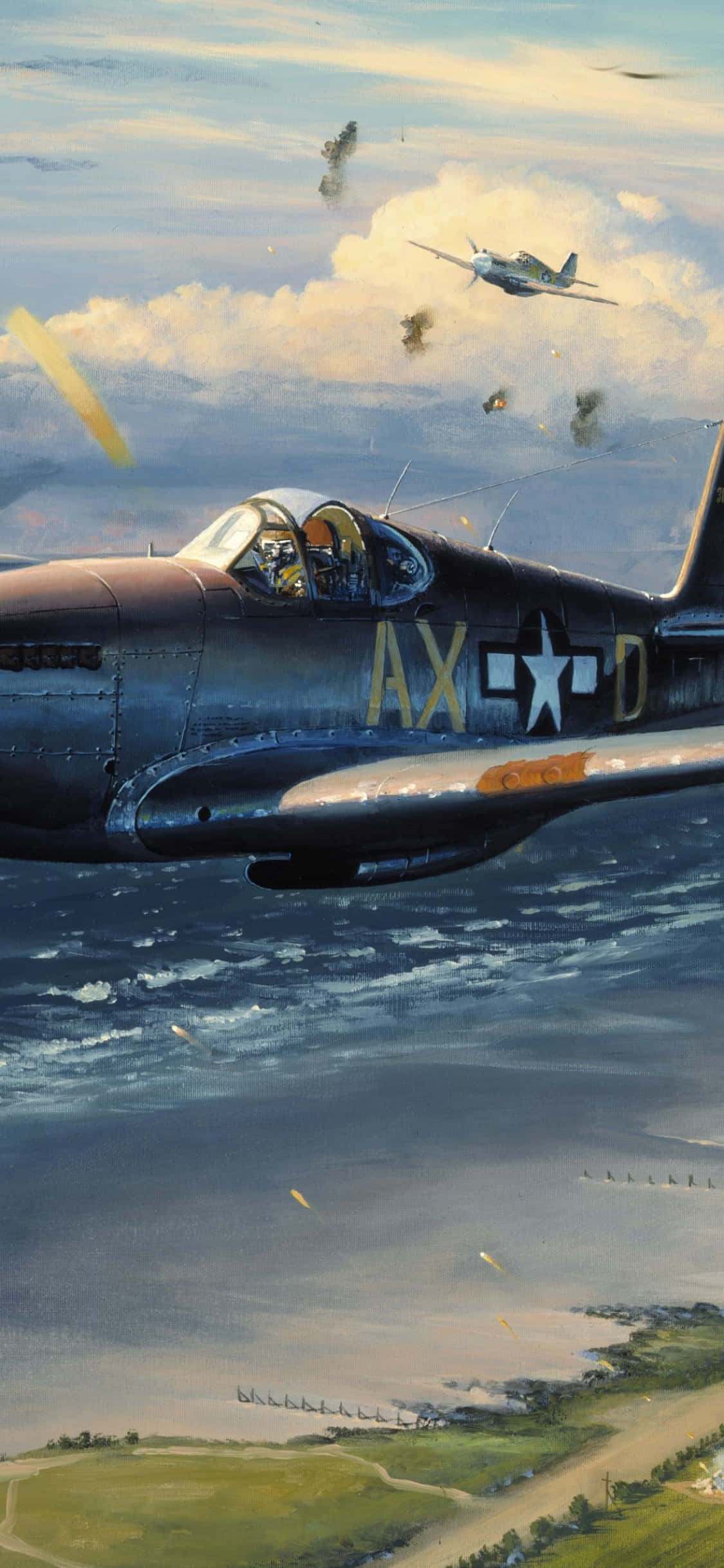 Pohjoisamerikkalainen P-51 Mustang Android-koneen taustakuva Taustakuvat