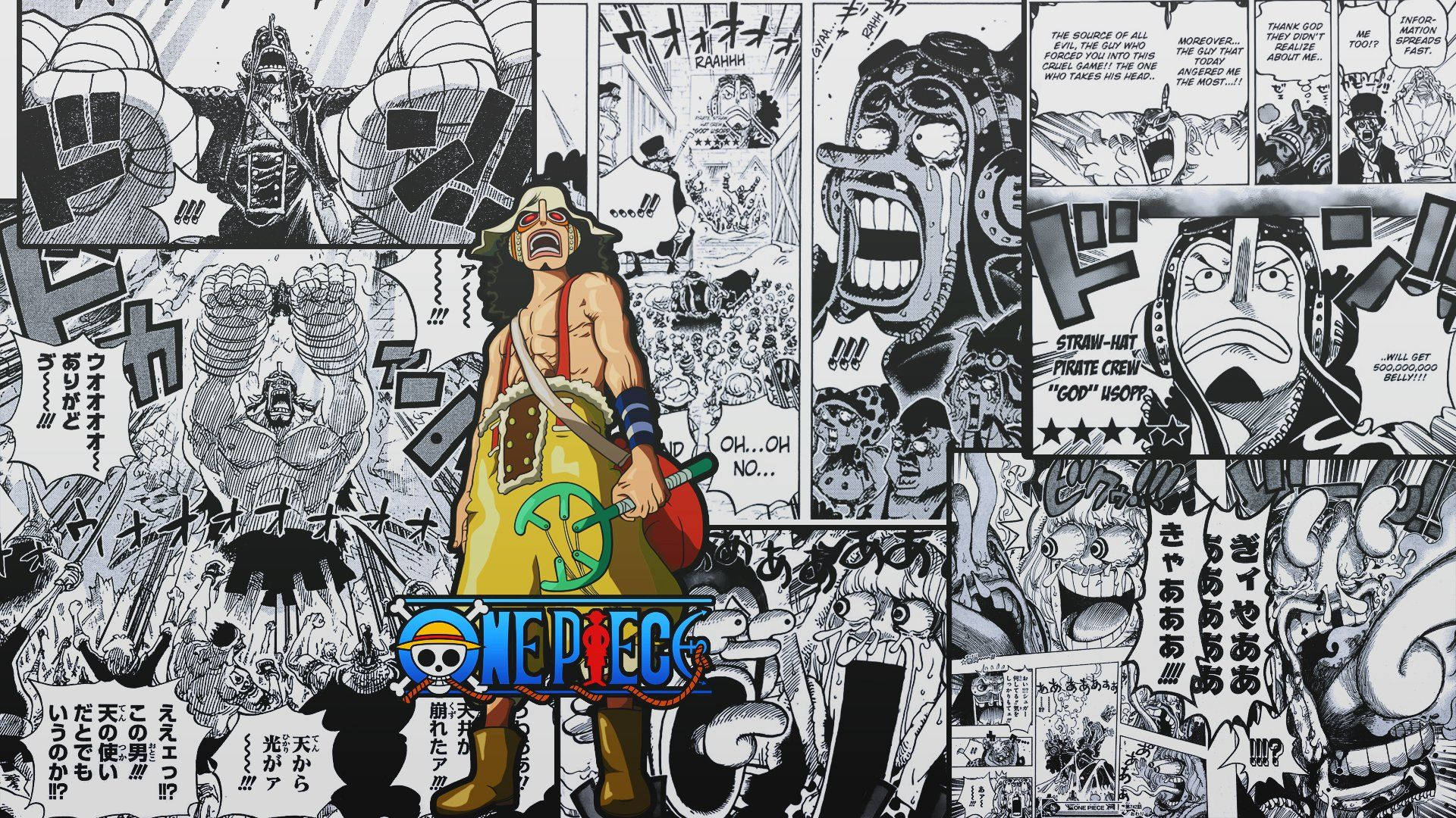Olkihattu-Usopp Manga-paneeli Taustakuvat