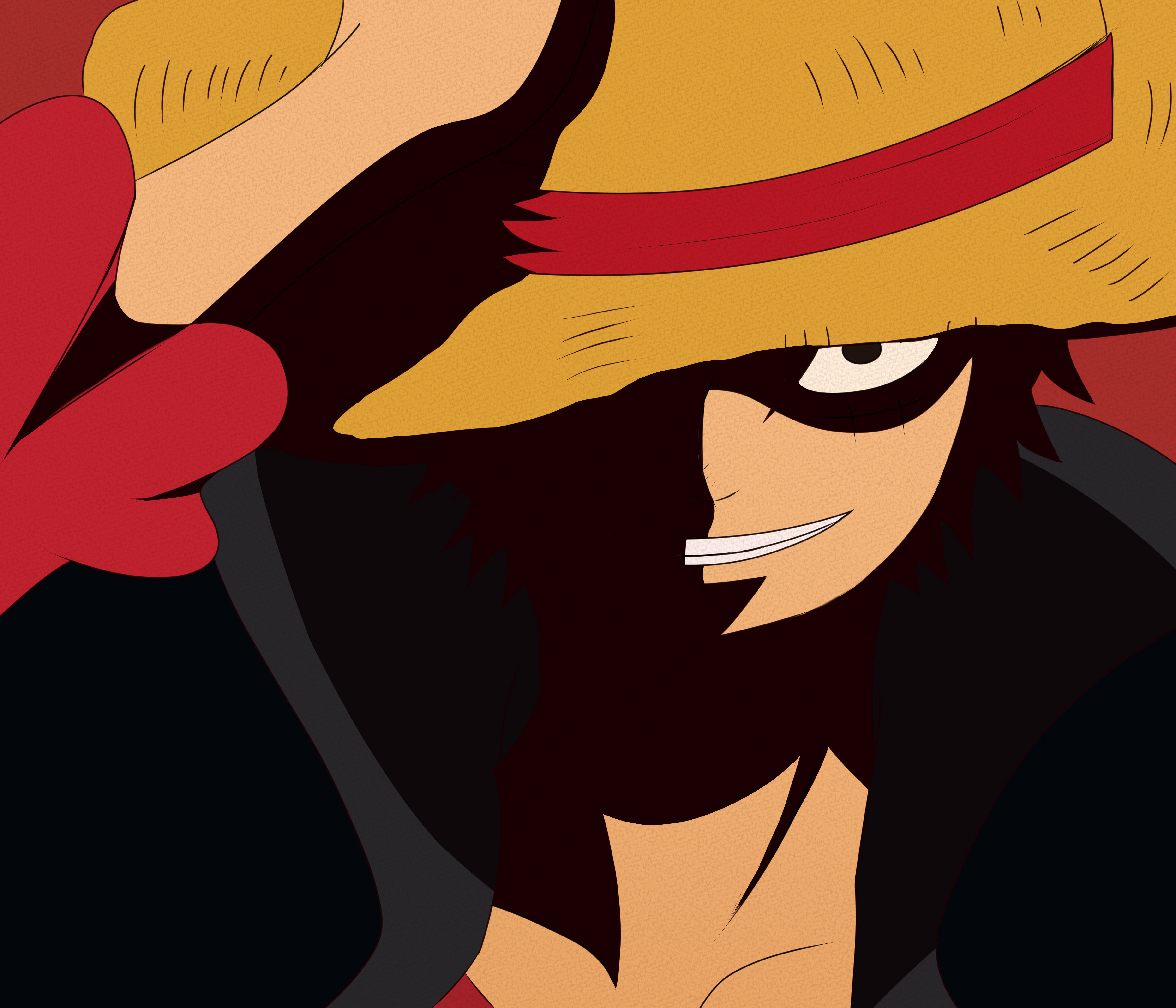 Olkihattupiraattien johtaja Luffy toiminnassa Taustakuvat
