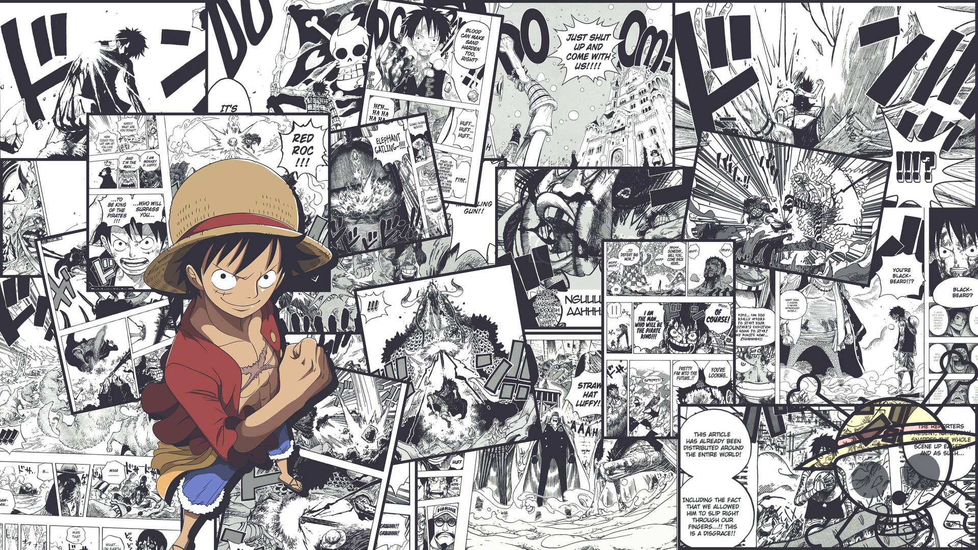 One Piece 4k manga-sarjakuvasivujen taustakuva
