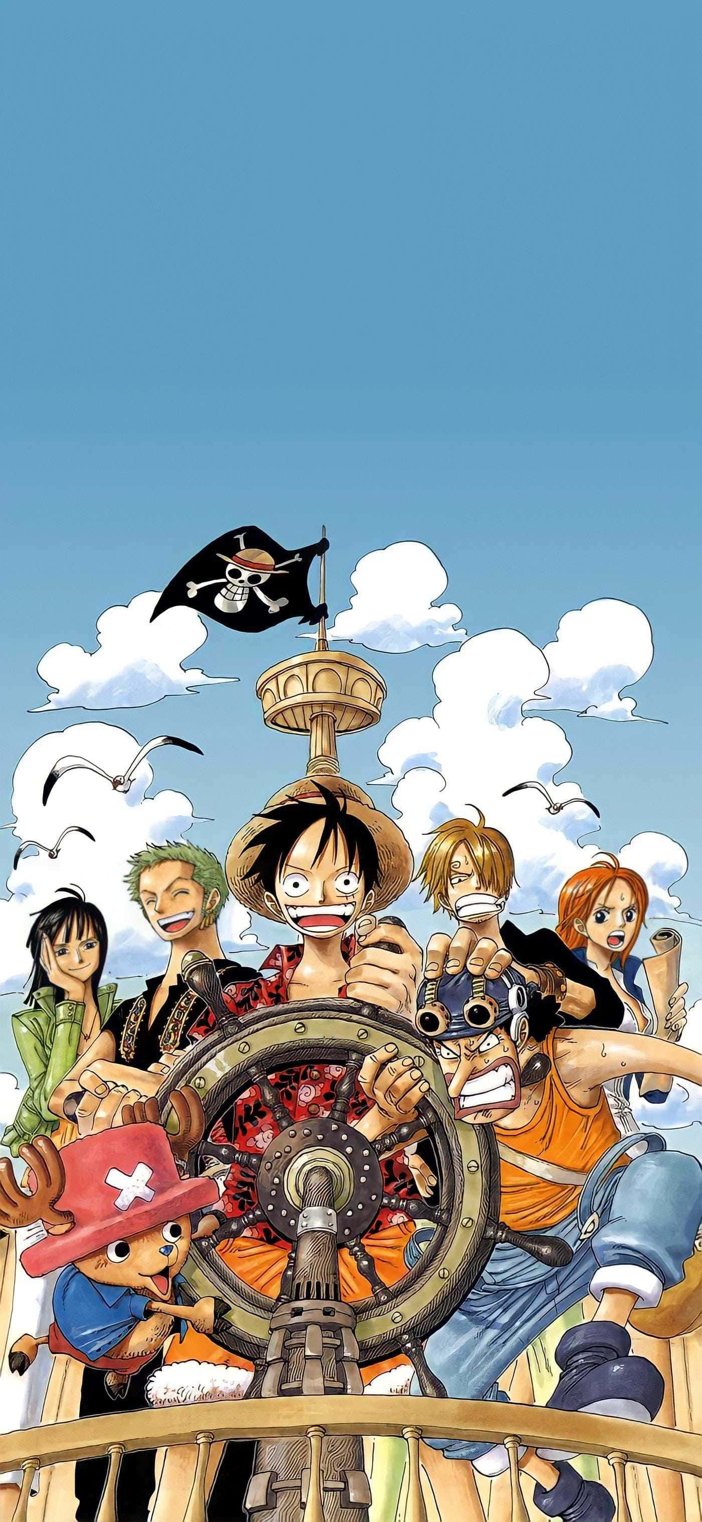 One Piece -hahmot merirosvolaivassa Taustakuvat